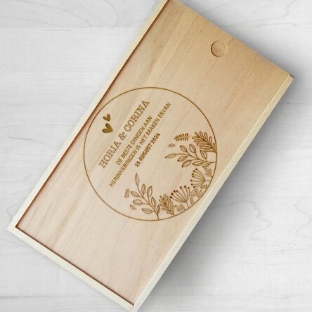 Gepersonaliseerde houten geschenkdoos - Golden memories