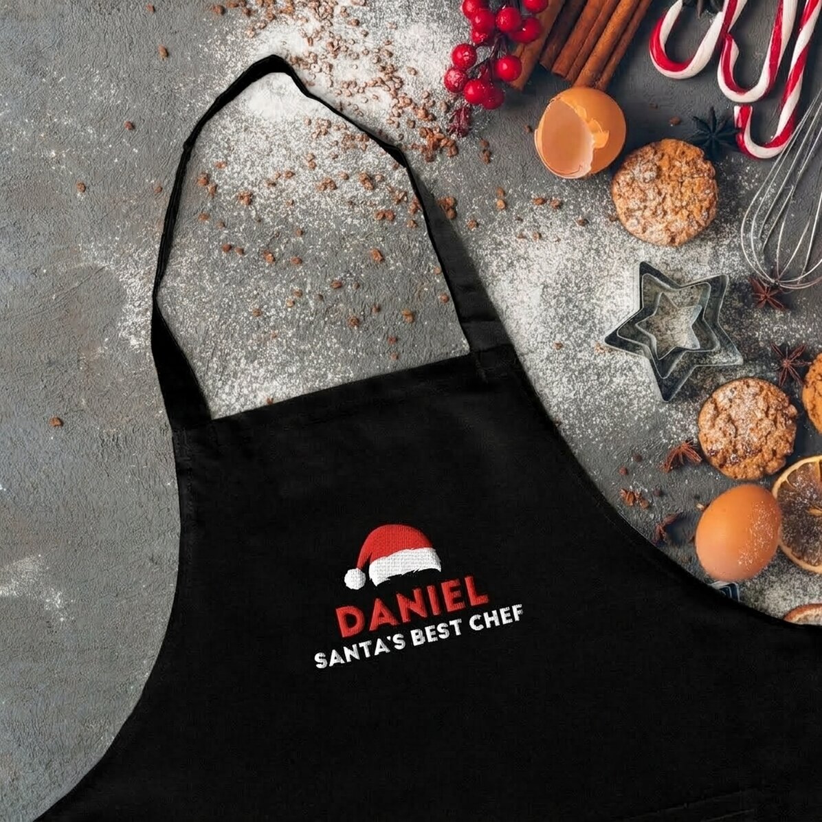 Gepersonaliseerd schort met tekst - Santa