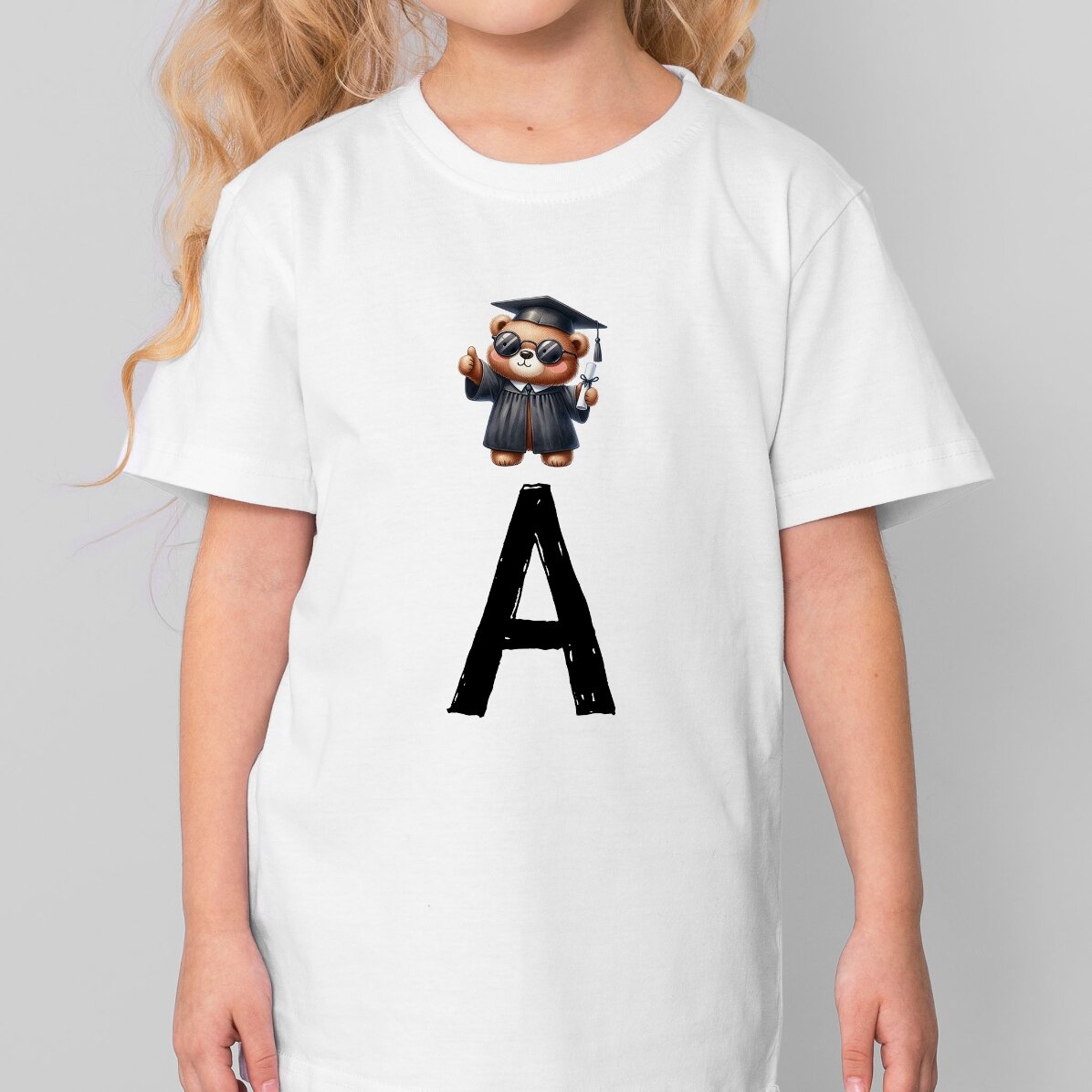 T-shirt en coton pour enfants personnalisé avec une initiale - L