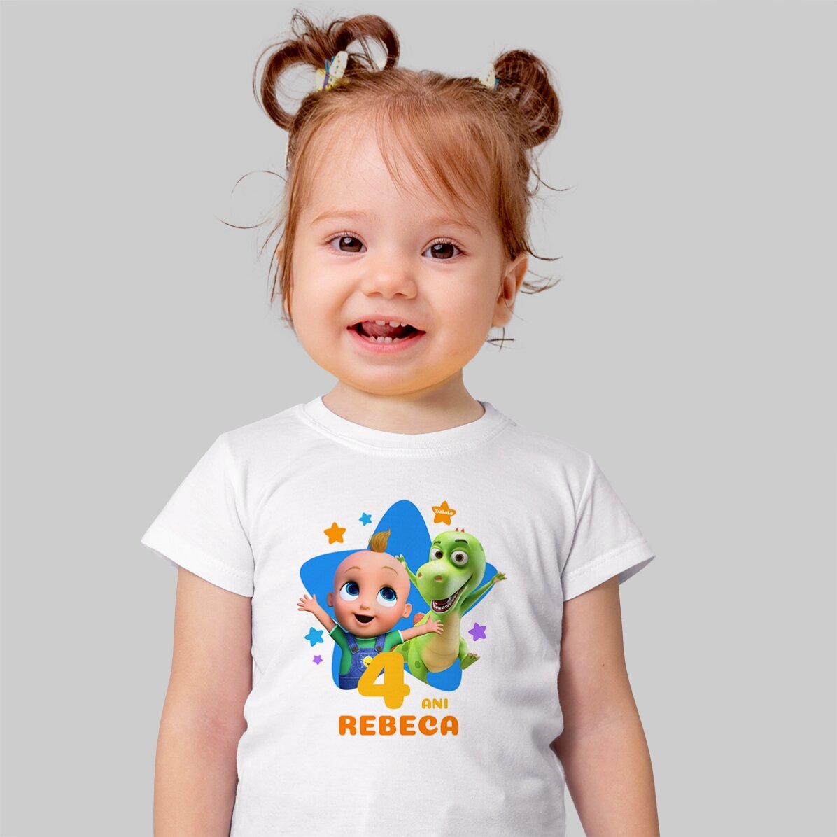 T-shirt en coton pour enfants personnalisé avec un prénom - Anniversaire avec TraLaLa