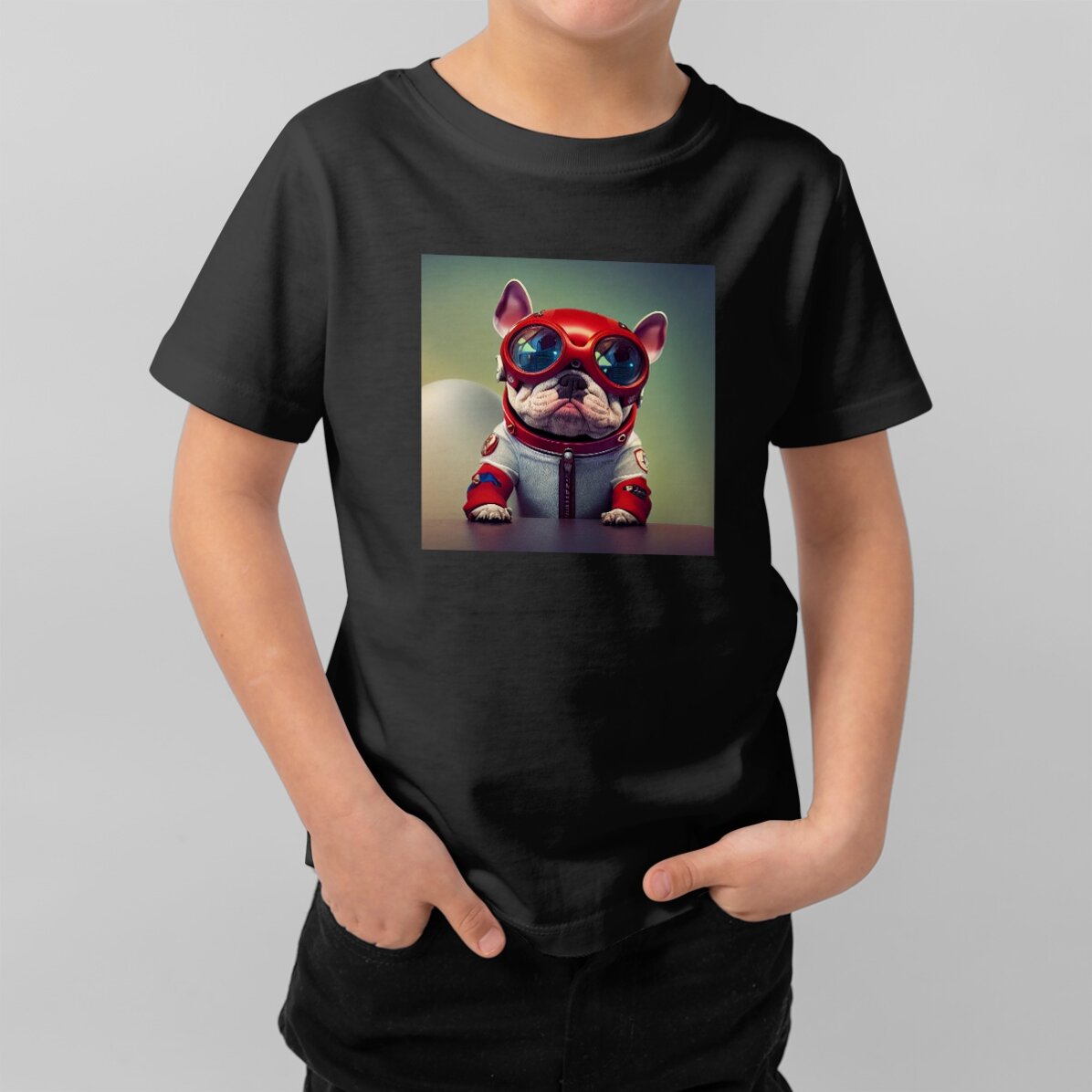 Katoenen T-shirt voor kinderen, gepersonaliseerd met een vierkante foto