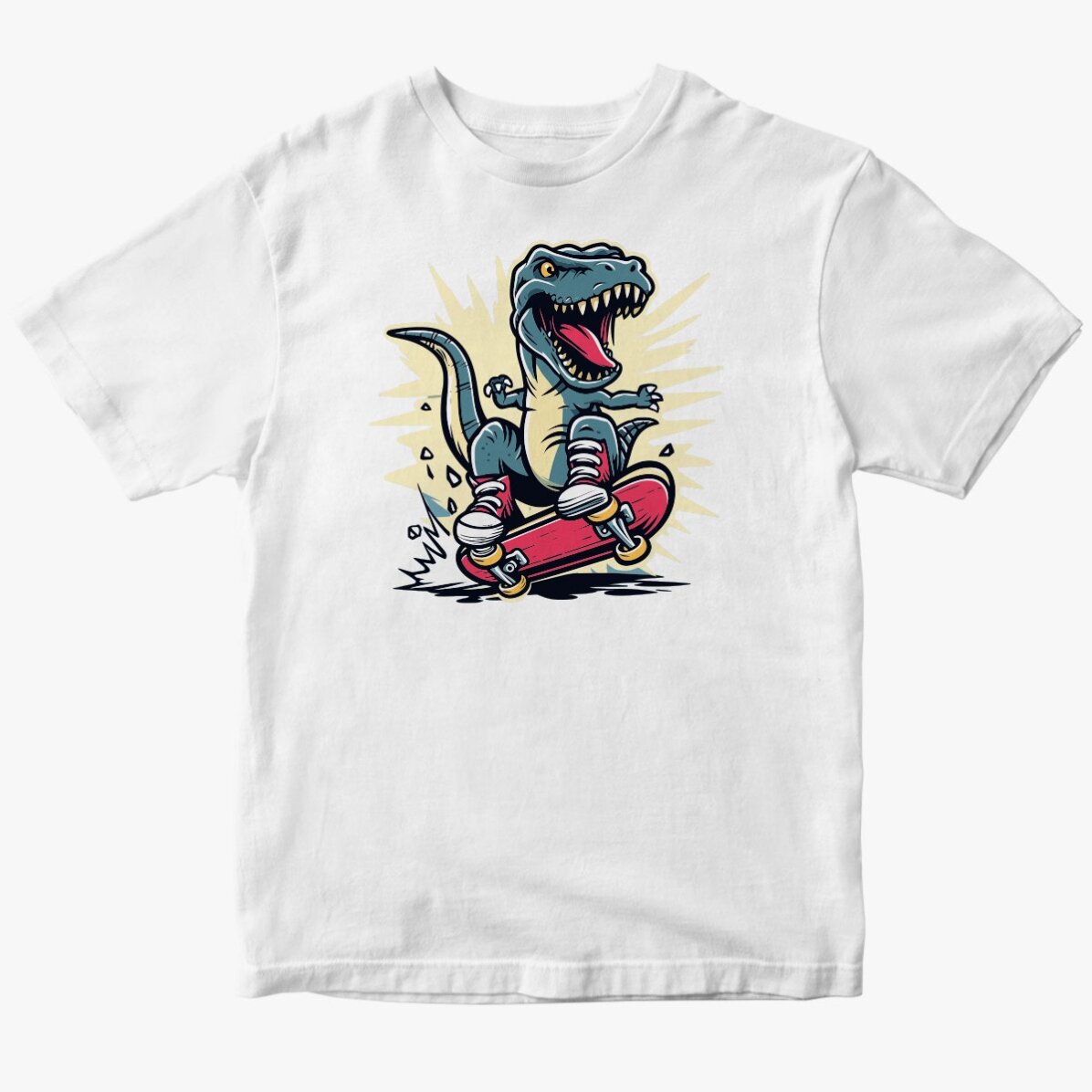 Gepersonaliseerd katoenen T-shirt voor kinderen - T-rex