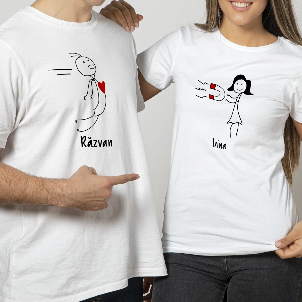 Katoenen T-shirt voor hem, gepersonaliseerd met tekst - Magnet
