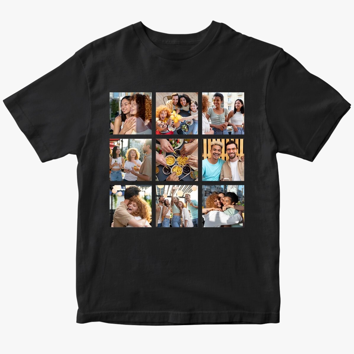 T-shirt en coton personnalisé avec 9 photos