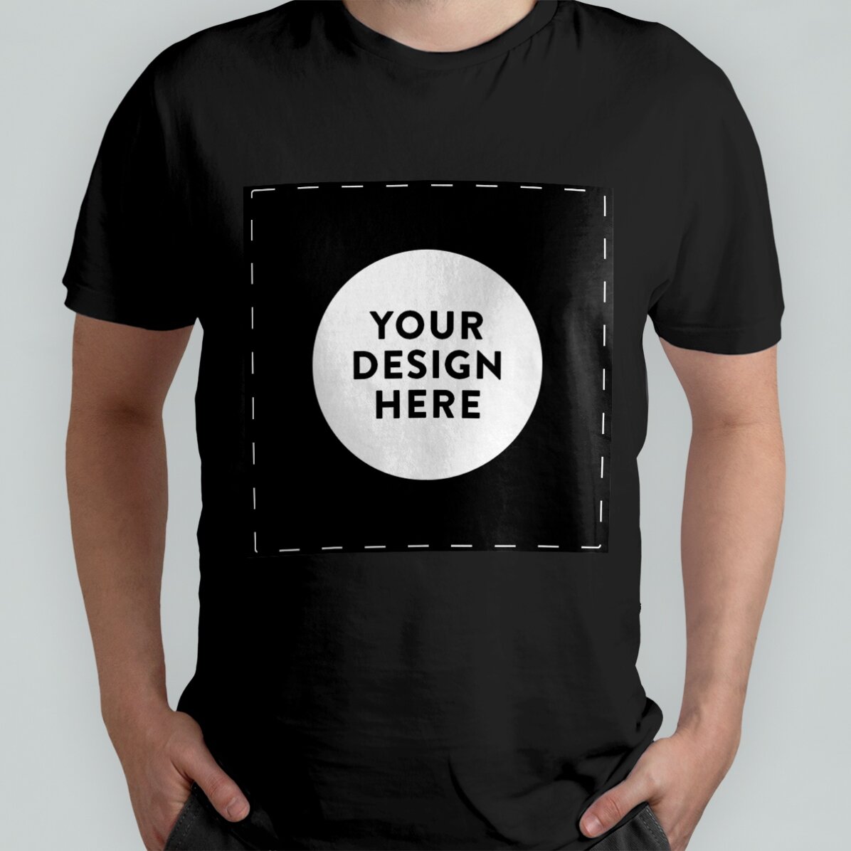 Katoenen T-shirt met jouw eigen vierkante afbeelding