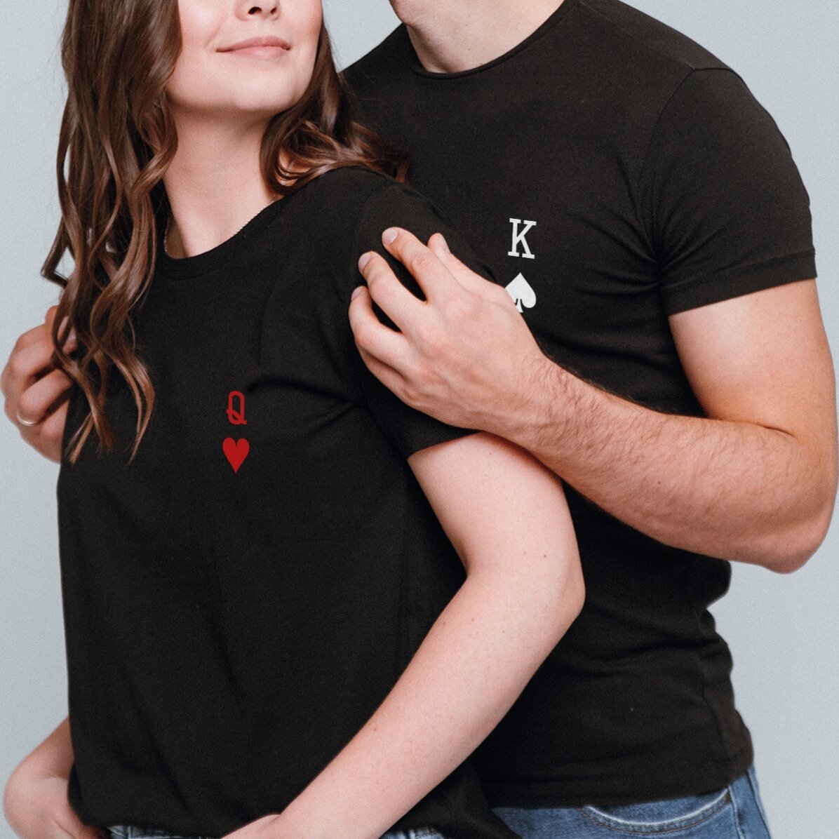 Katoenen T-shirt met initialen - Speelkaarten
