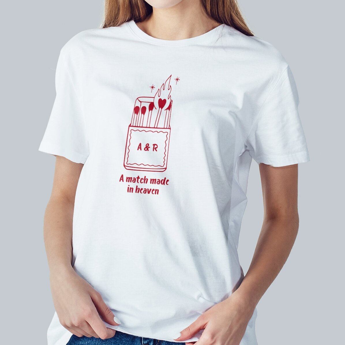 Katoenen T-shirt met initialen - Heaven