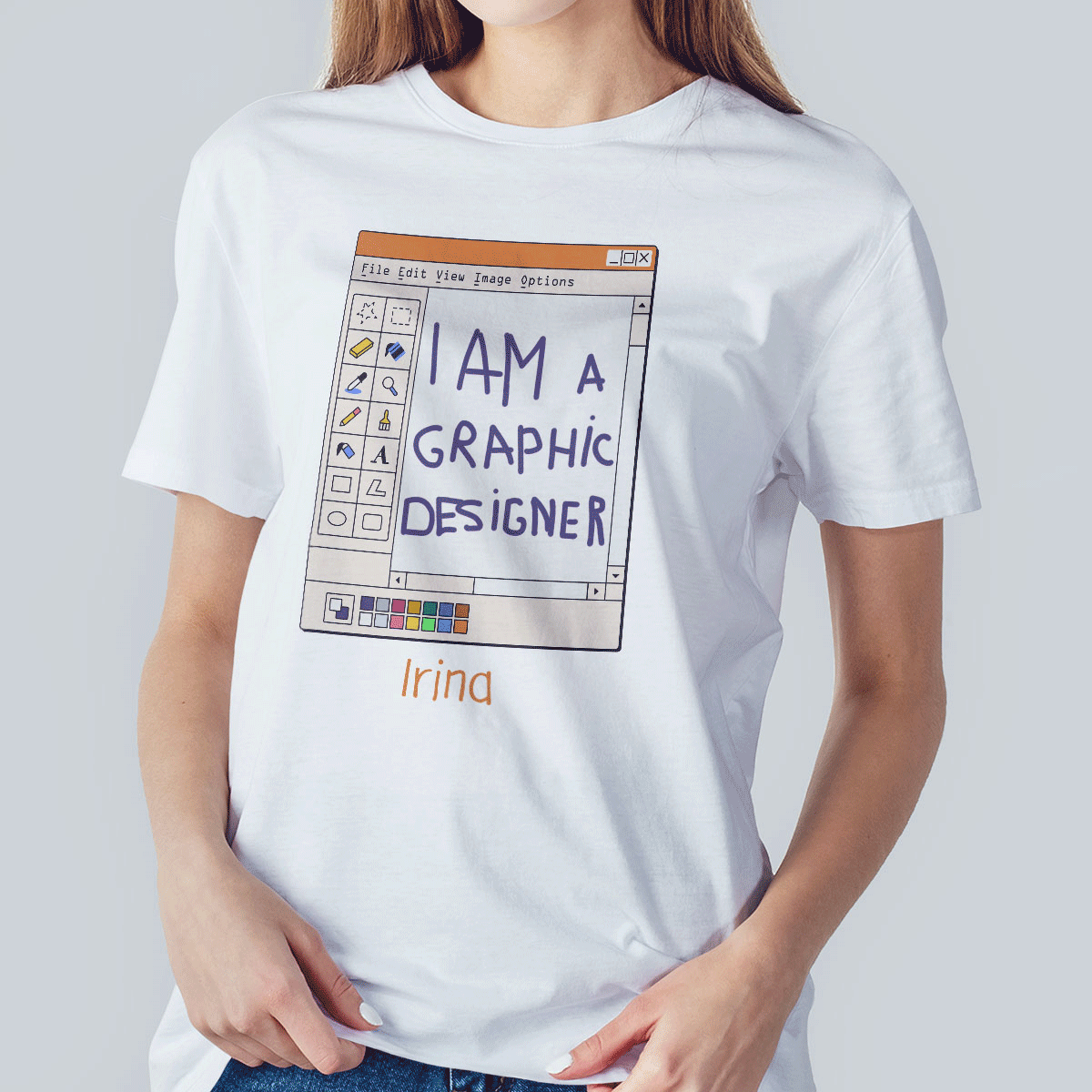 Katoenen T-shirt met naam erop - Grafisch ontwerper