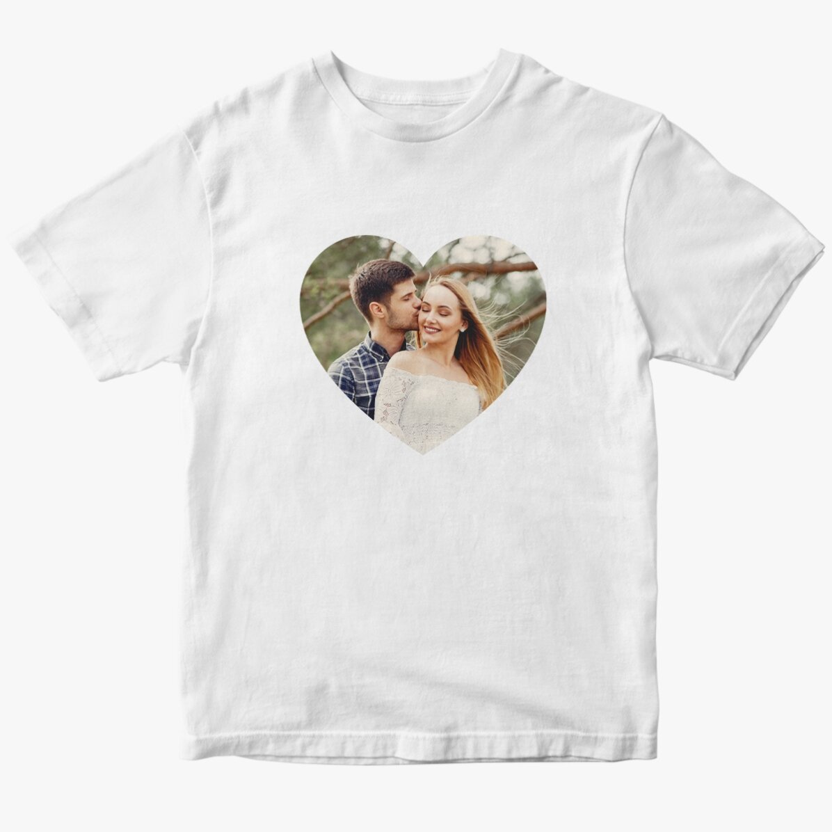 T-shirt en coton personnalisé avec une photo - Cœur