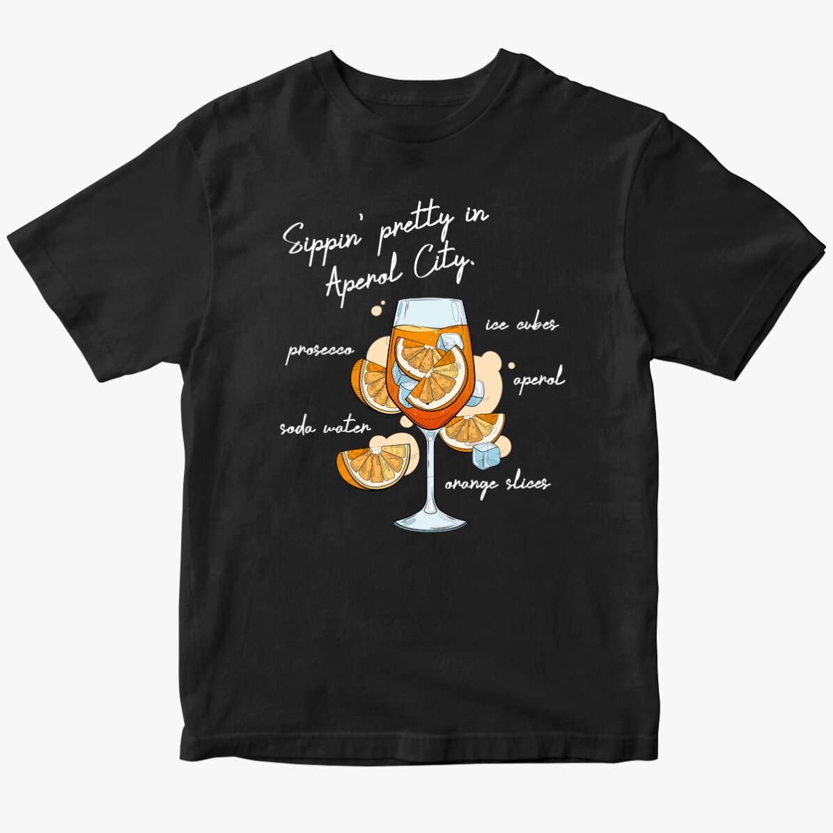 Katoenen T-shirt met gepersonaliseerde tekst - Aperol
