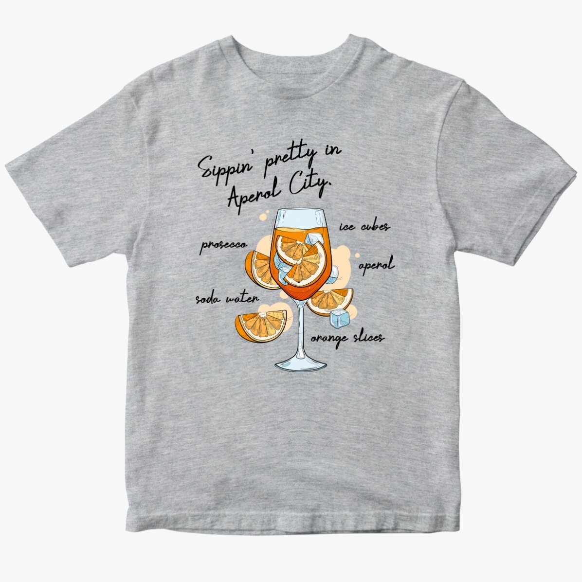 Katoenen T-shirt met gepersonaliseerde tekst - Aperol