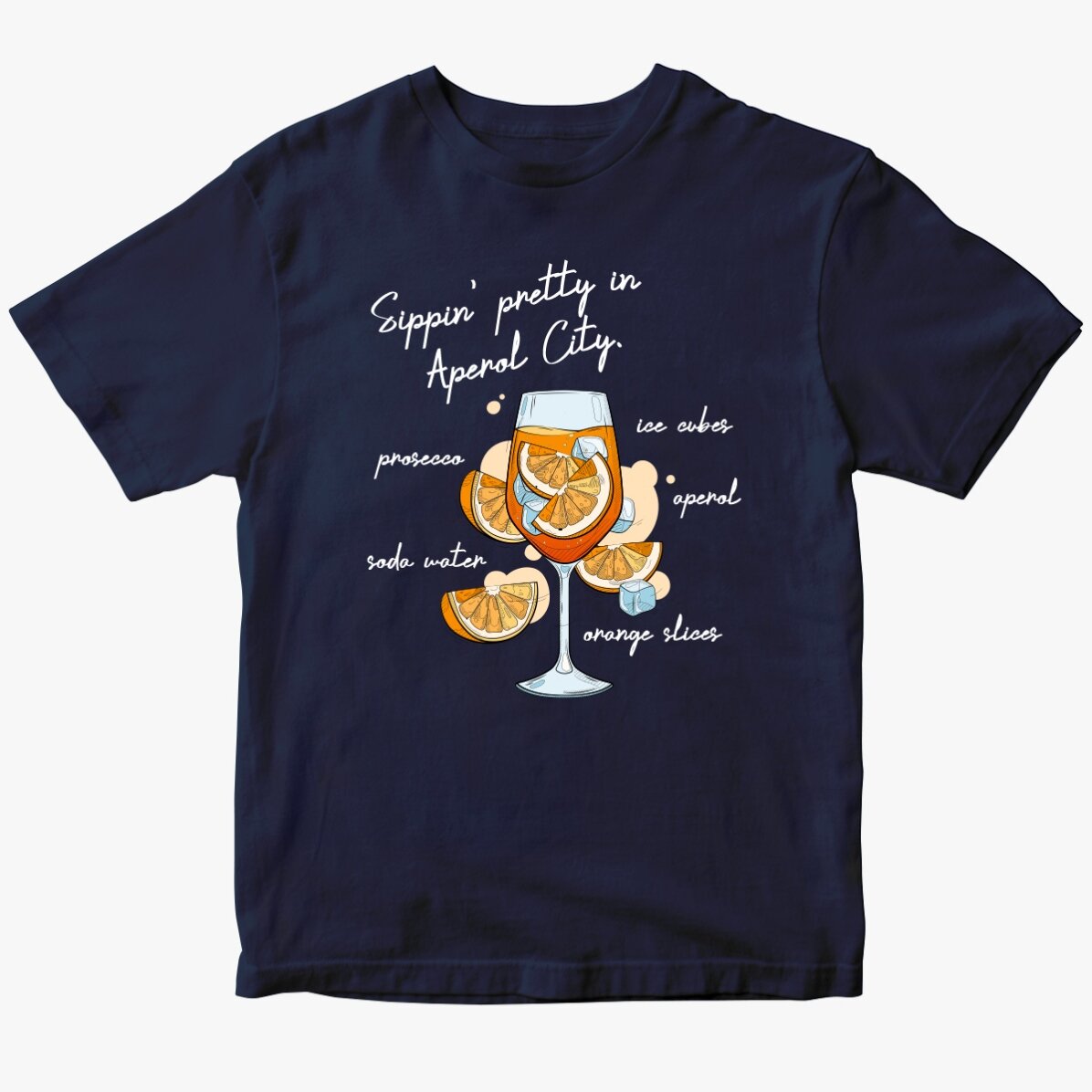 Katoenen T-shirt met gepersonaliseerde tekst - Aperol