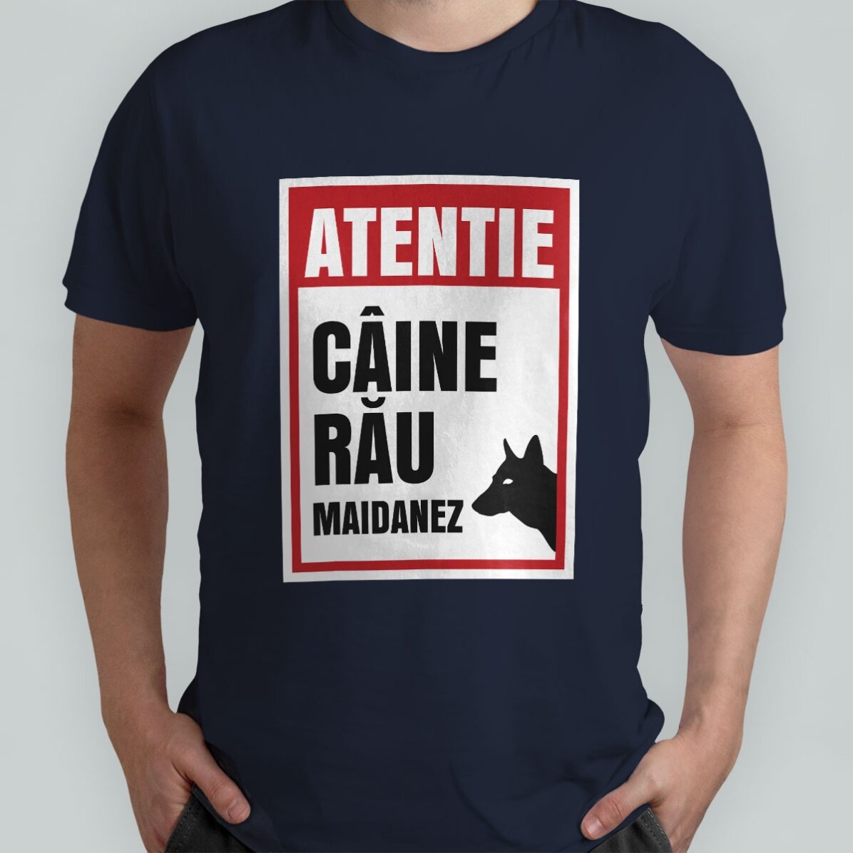 T-shirt en coton personnalisé avec le texte « Attention, chien méchant ! »