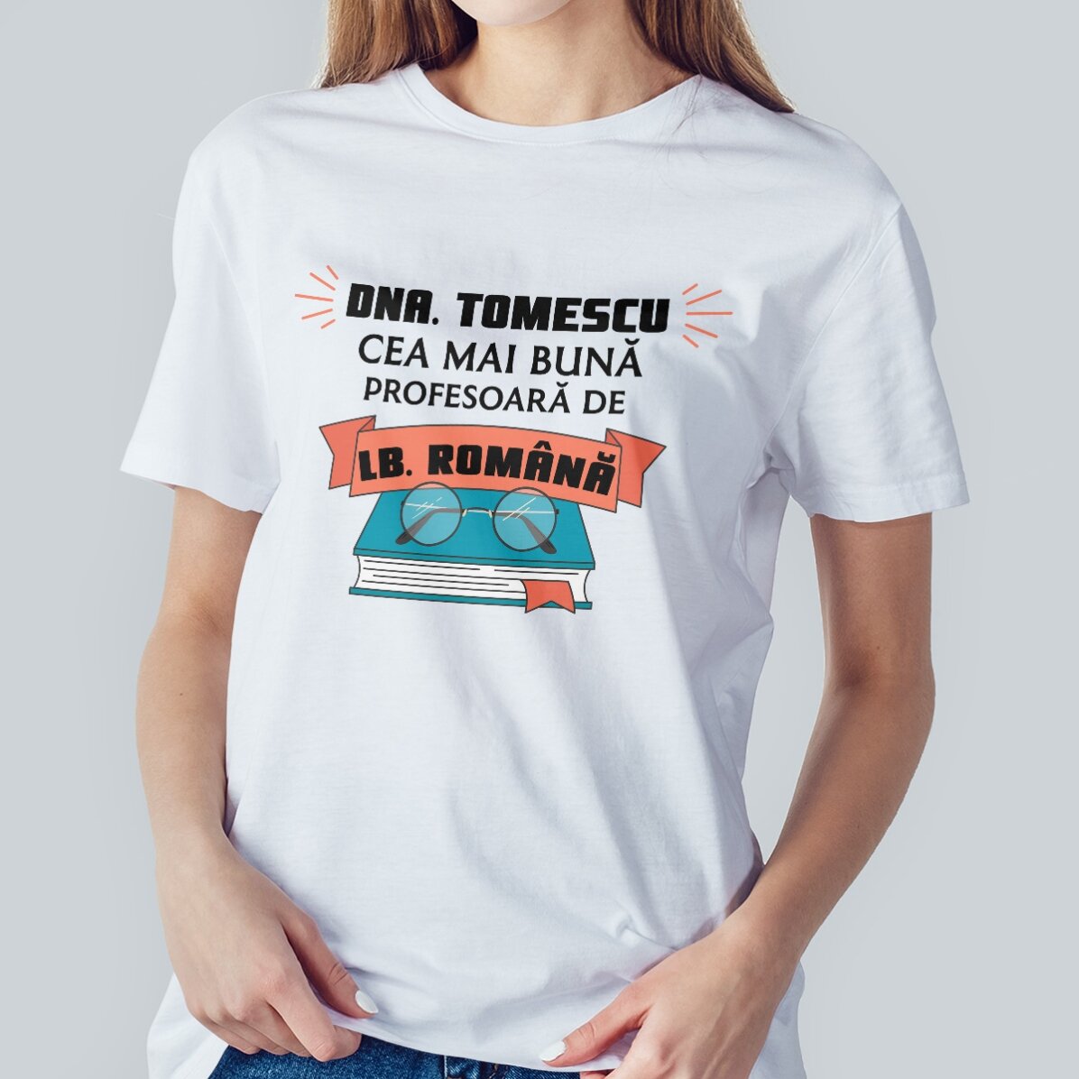 Katoenen T-shirt met gepersonaliseerde tekst - Best teacher