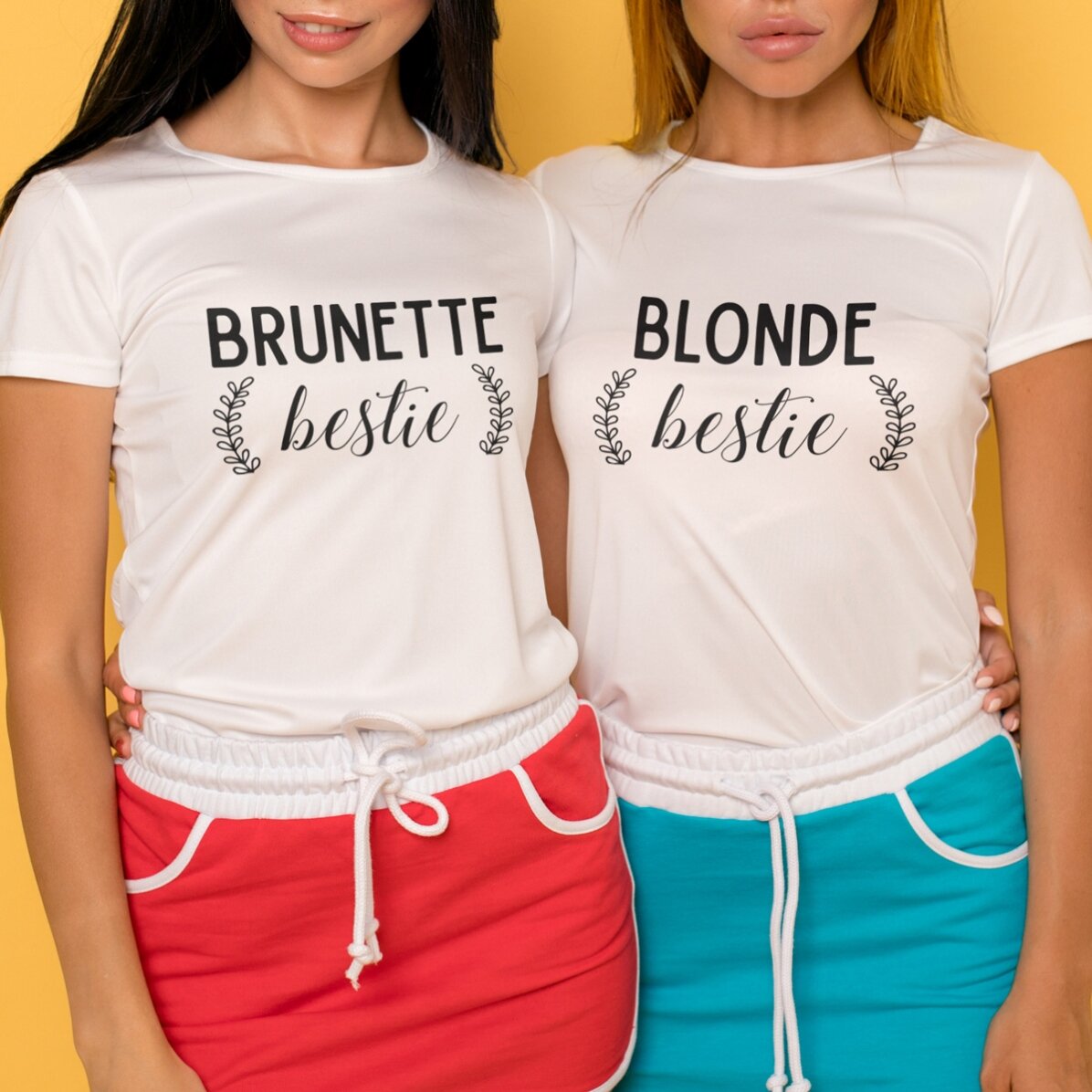 Katoenen T-shirt met gepersonaliseerde tekst - Besties