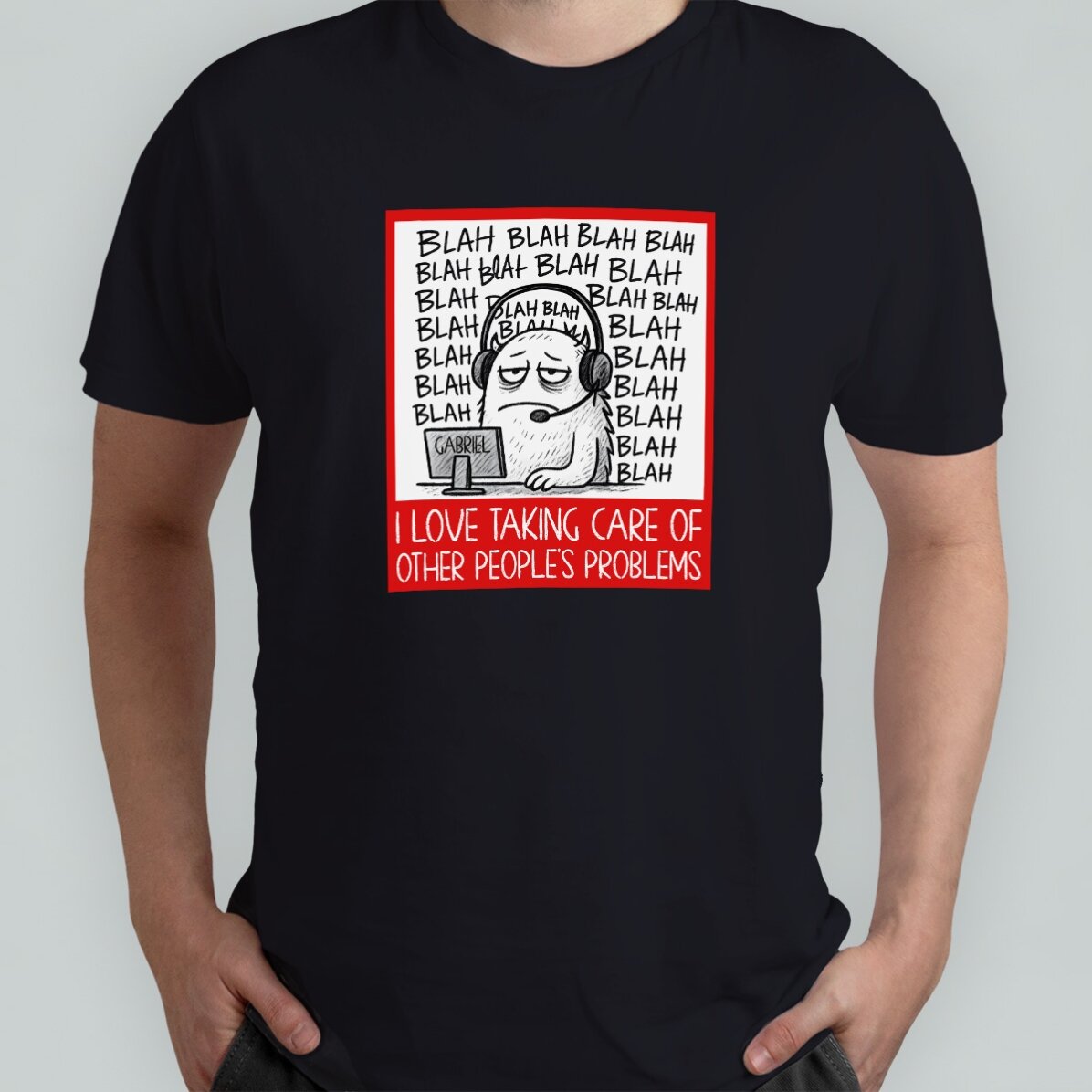 Katoenen T-shirt met gepersonaliseerde tekst - Call Center