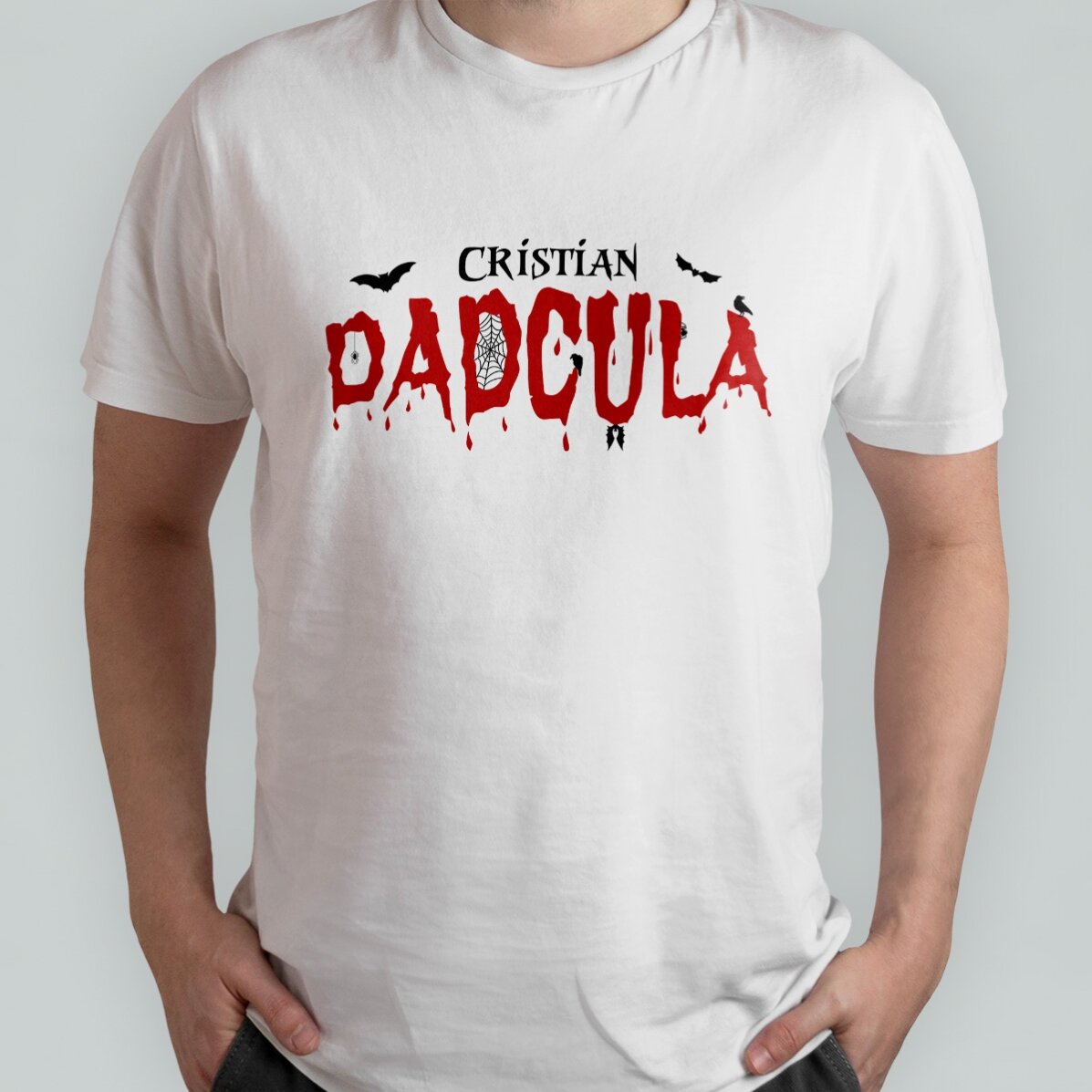 Katoenen T-shirt met eigen tekst - Dadcula