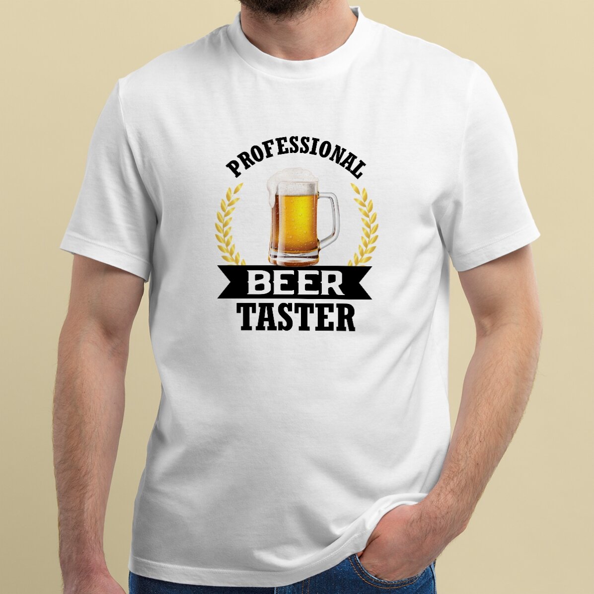 Katoenen T-shirt met gepersonaliseerde tekst - Bierproever