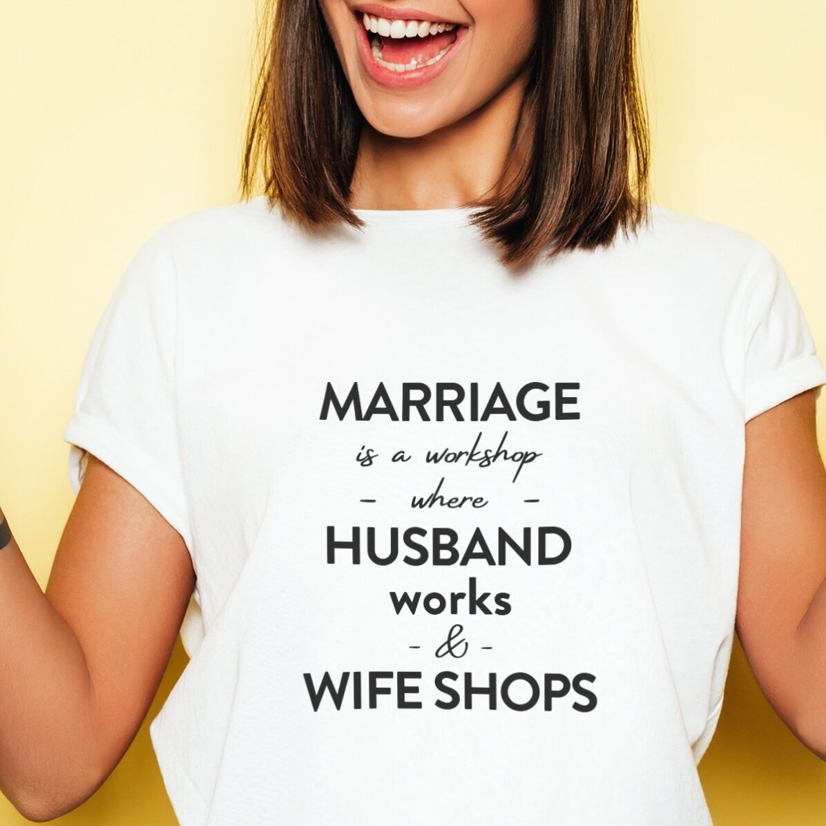 T-shirt en coton personnalisé avec un message sur le mariage