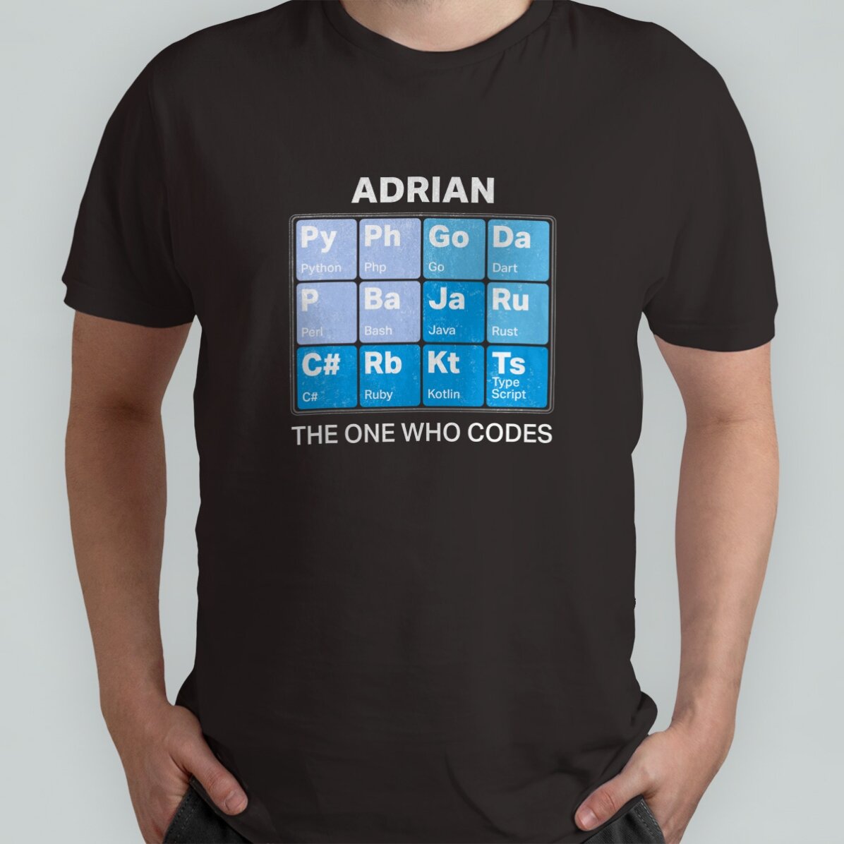 Katoenen T-shirt met gepersonaliseerde tekst - Periodiek systeem van de elementen