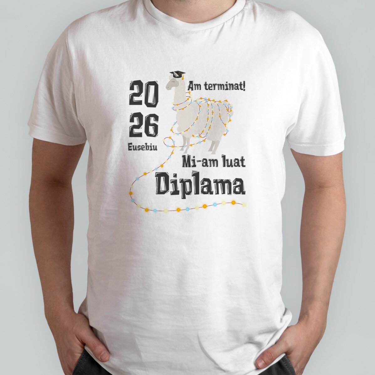 Katoenen T-shirt met gepersonaliseerde tekst - Diplama