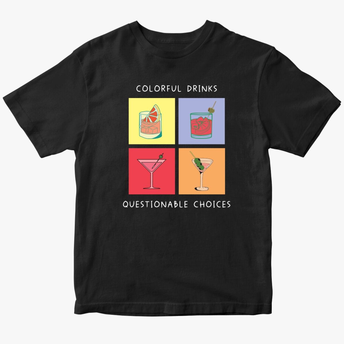 Katoenen T-shirt met gepersonaliseerde tekst - Drinks