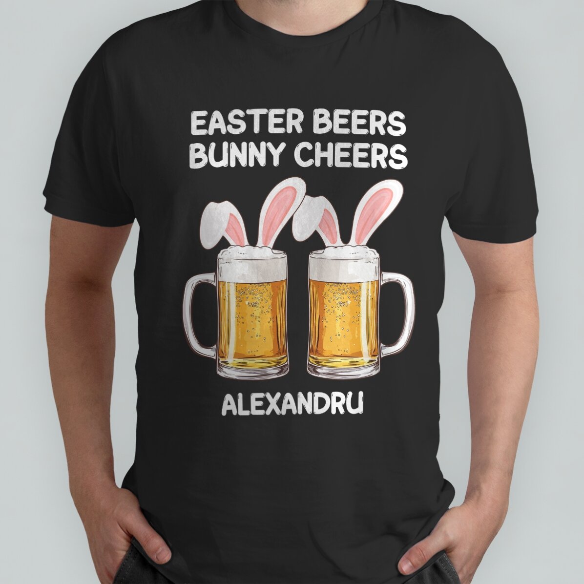 T-shirt en coton personnalisé avec inscription - « Easter cheers »