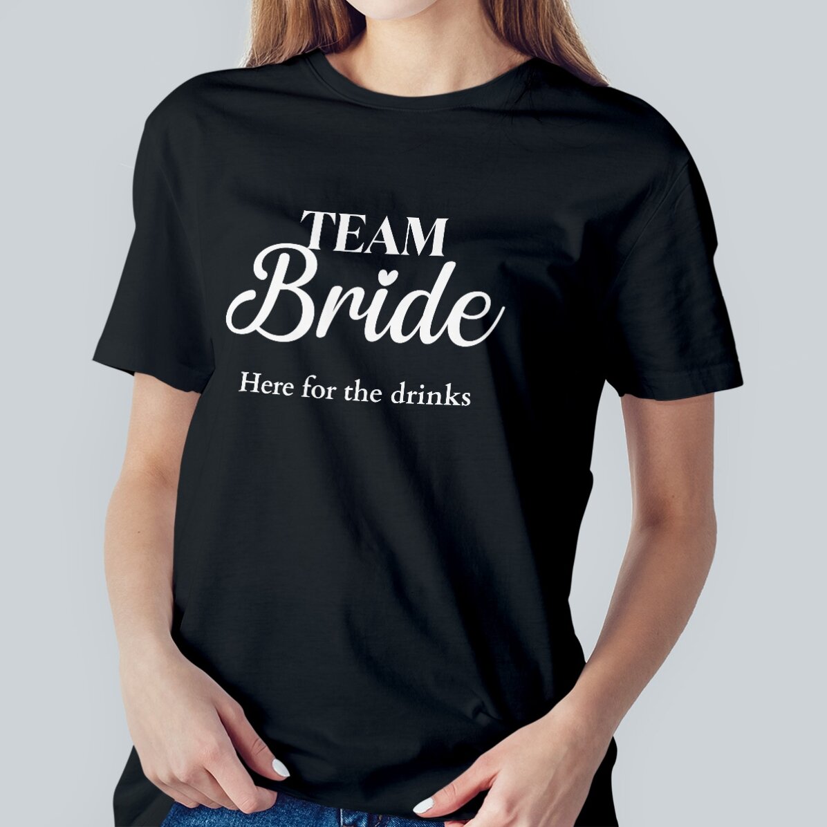 Katoenen T-shirt met gepersonaliseerde tekst - Het bruidsteam