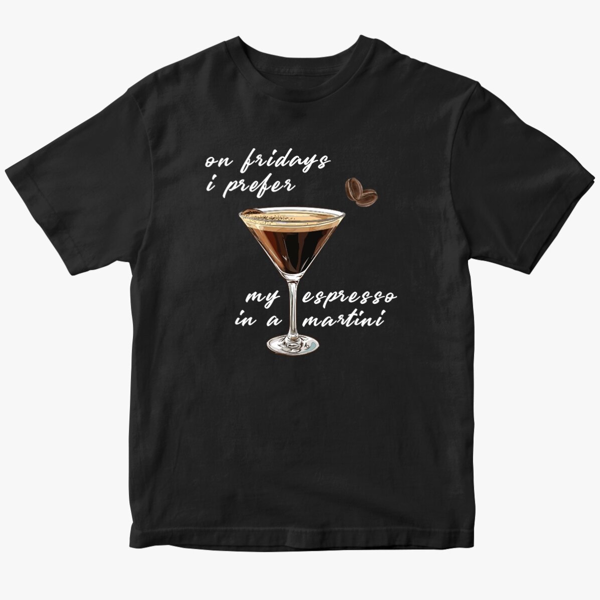 Katoenen T-shirt met gepersonaliseerde tekst - Espresso Martini