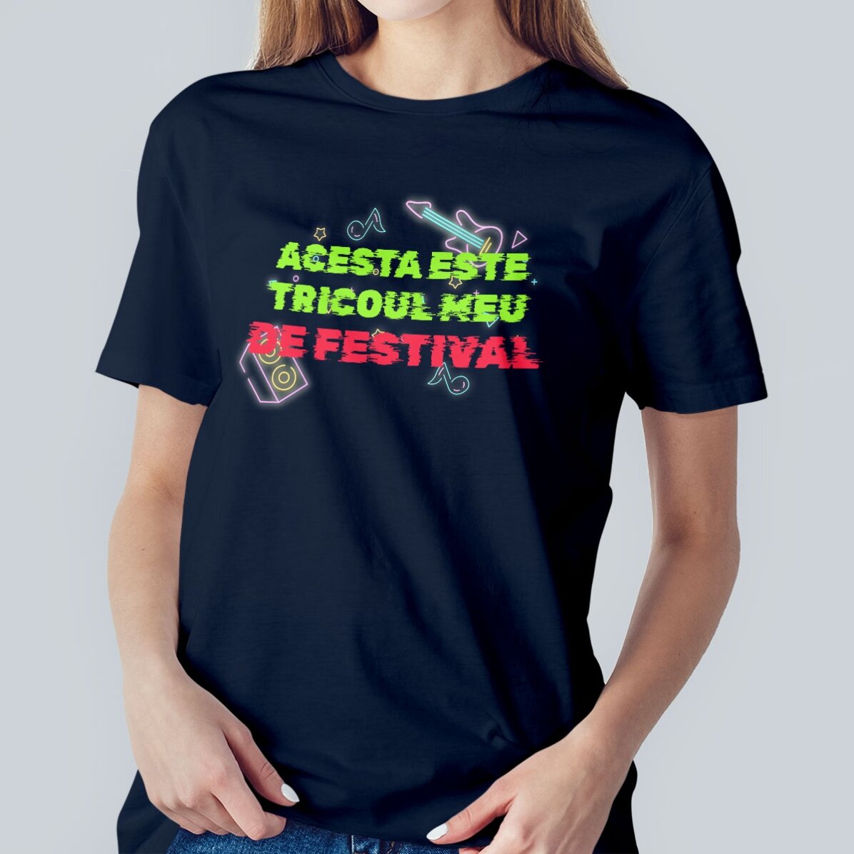 Gepersonaliseerd katoenen T-shirt met tekst - Festival-T-shirt