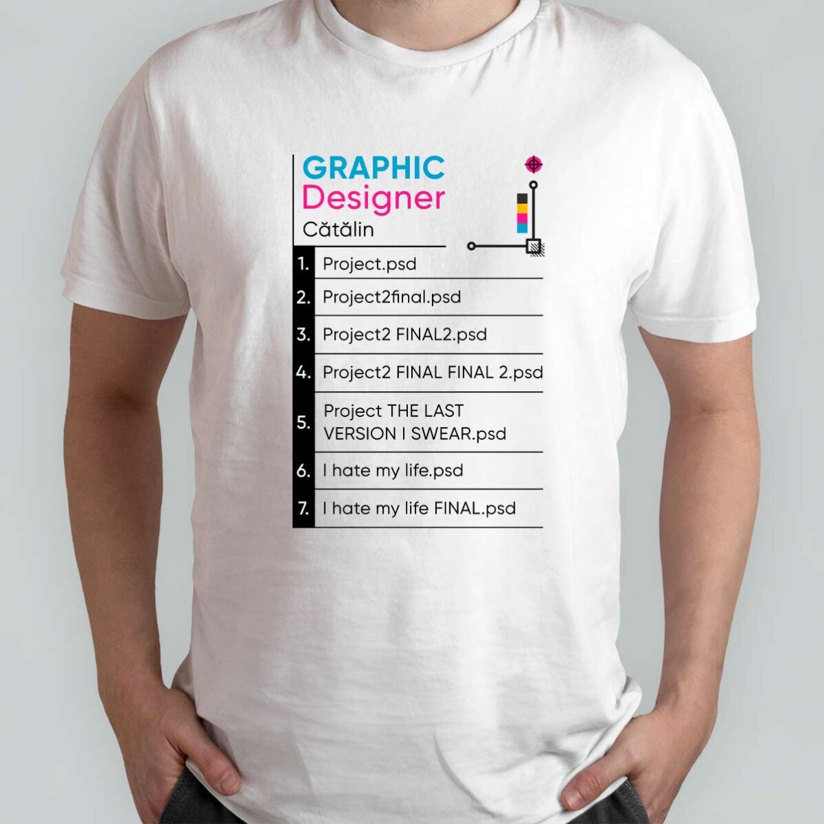 T-shirt en coton personnalisé avec un texte - Graphiste