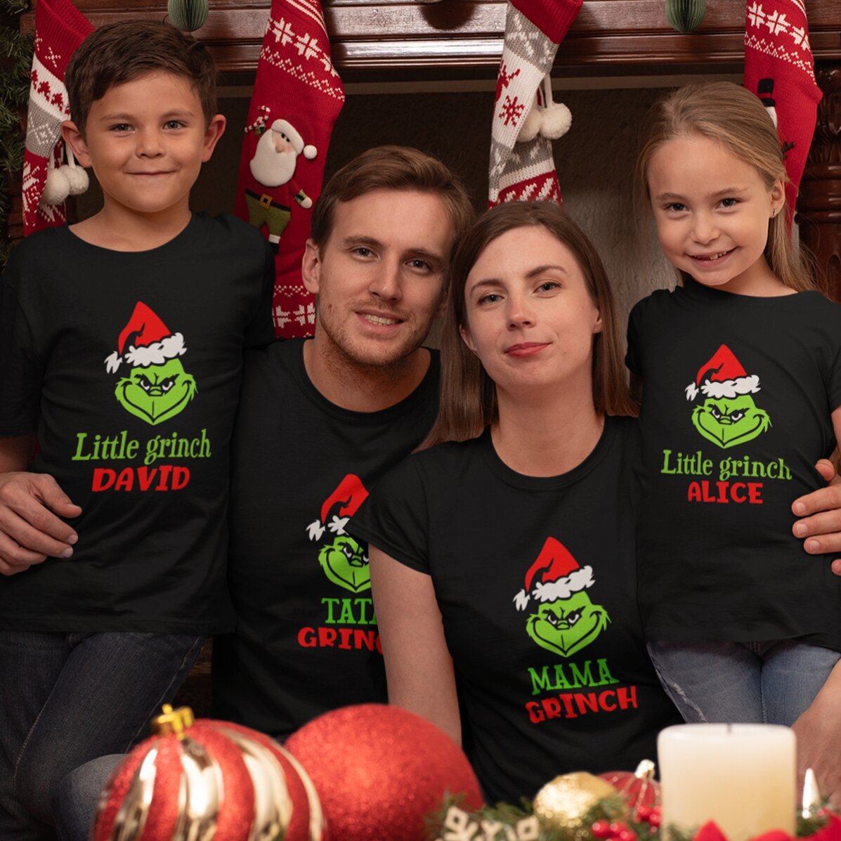 T-shirt en coton personnalisé avec un texte - Grinch