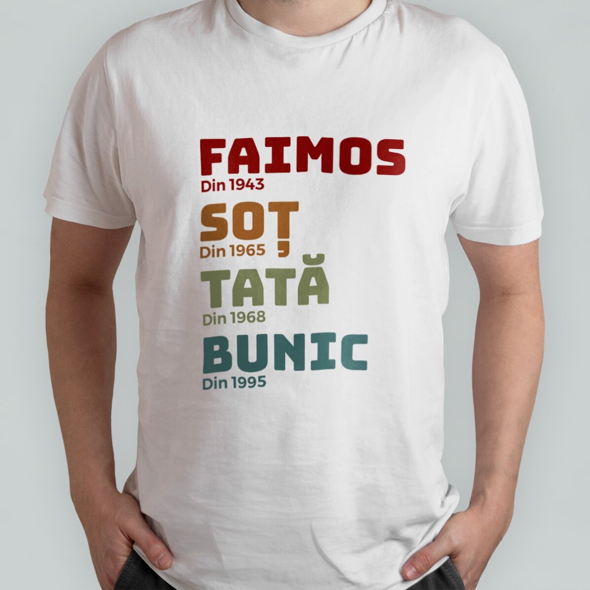 Katoenen T-shirt met gepersonaliseerde tekst - Het verhaal van mijn grootvader