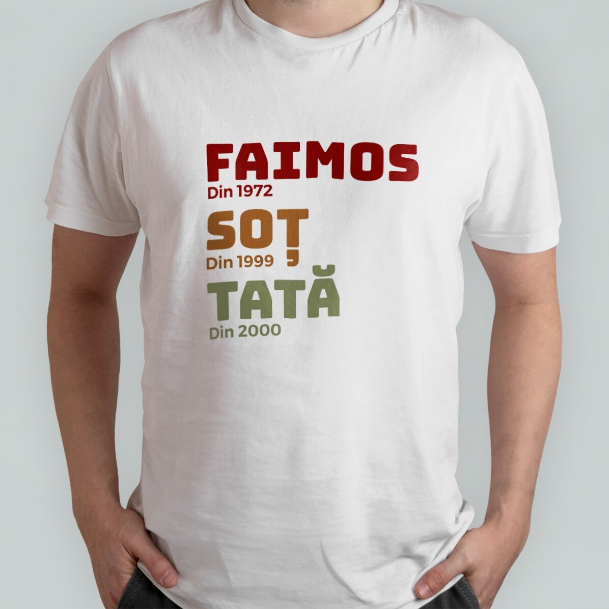 Katoenen T-shirt met gepersonaliseerde tekst - Het verhaal van mijn vader