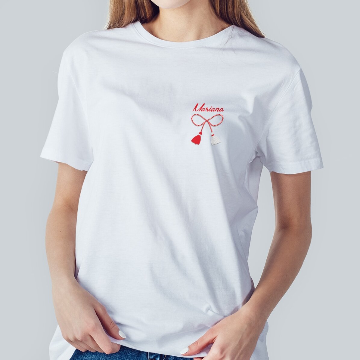 Katoenen T-shirt met gepersonaliseerde tekst