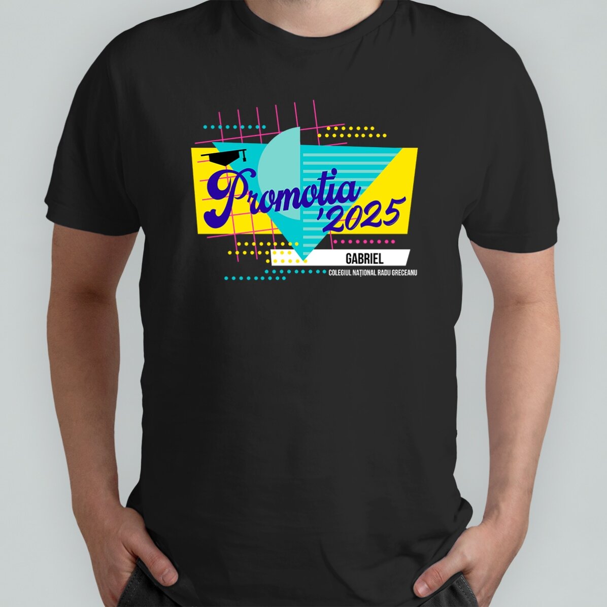 Katoenen T-shirt met gepersonaliseerde tekst - Retro-ontwerp voor afstuderen