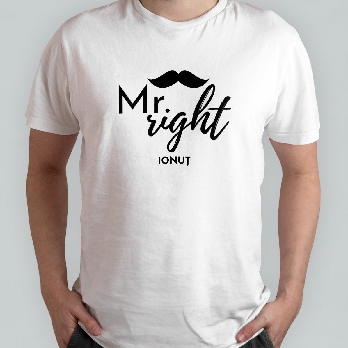 T-shirt en coton personnalisé avec un texte - Mr. Right