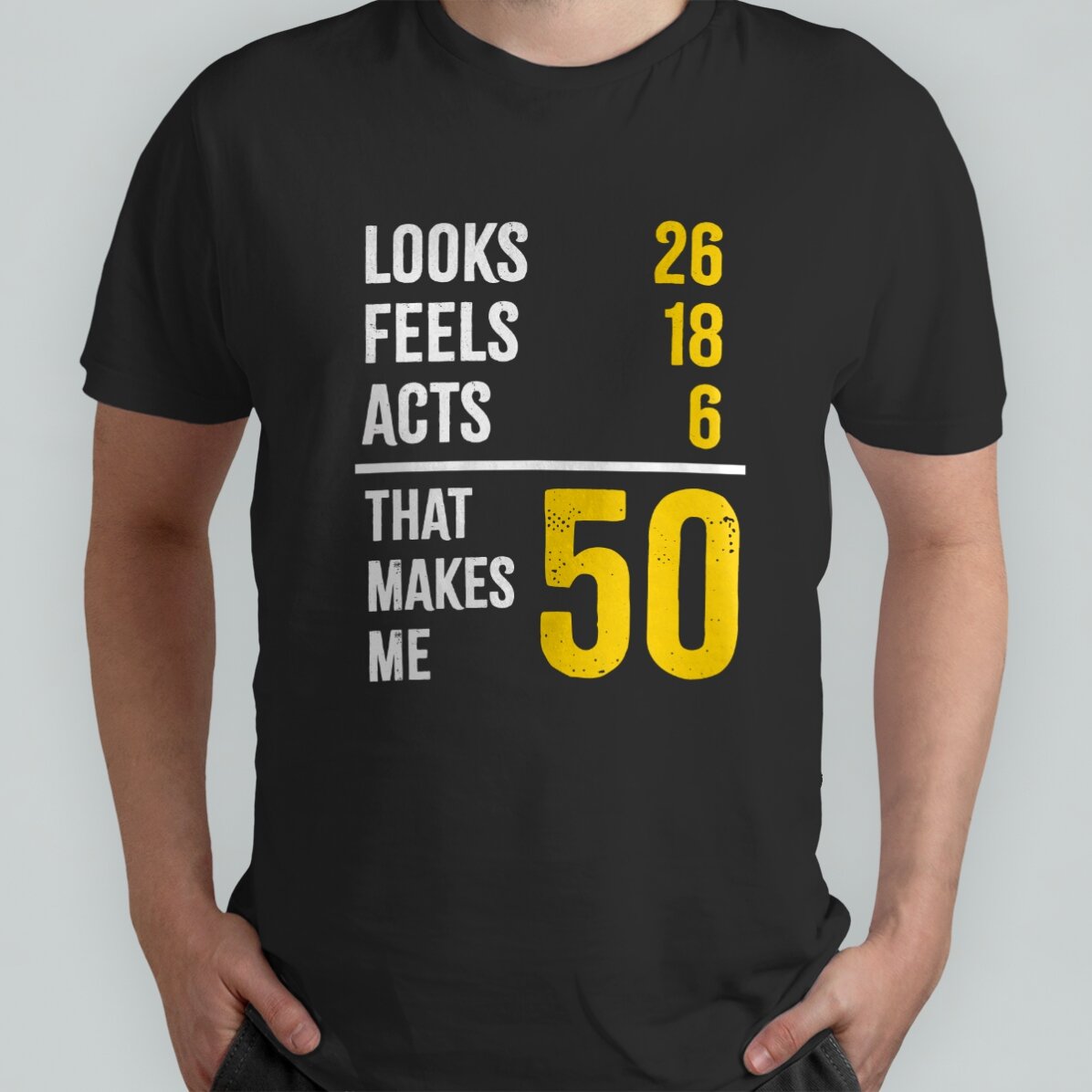 Gepersonaliseerd katoenen T-shirt met cijfers - My real age