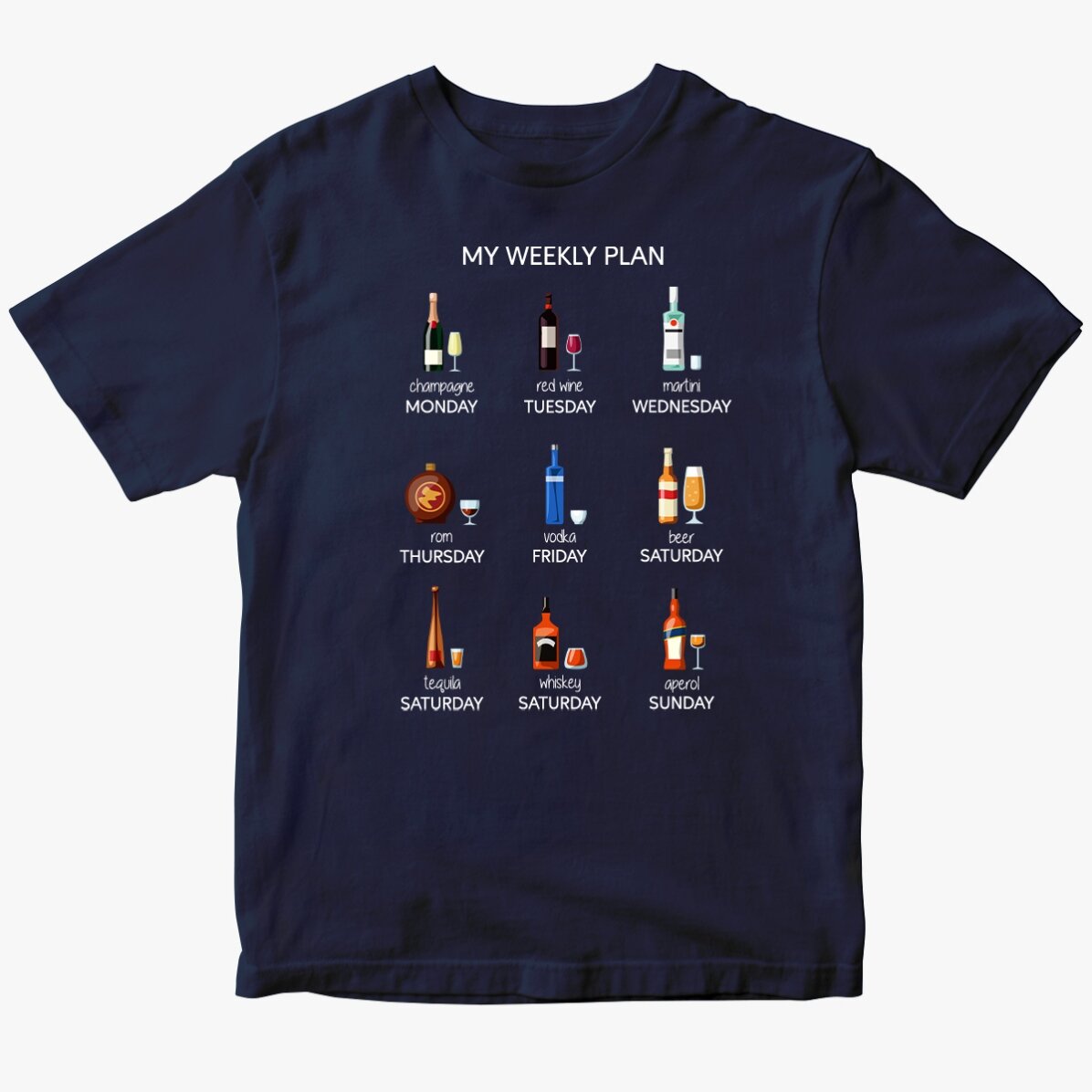 T-shirt en coton personnalisé avec un texte - My weekly plan