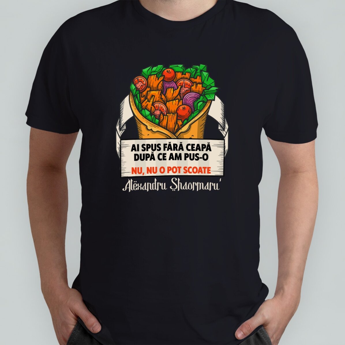 Katoenen T-shirt met gepersonaliseerde tekst - Shaormar