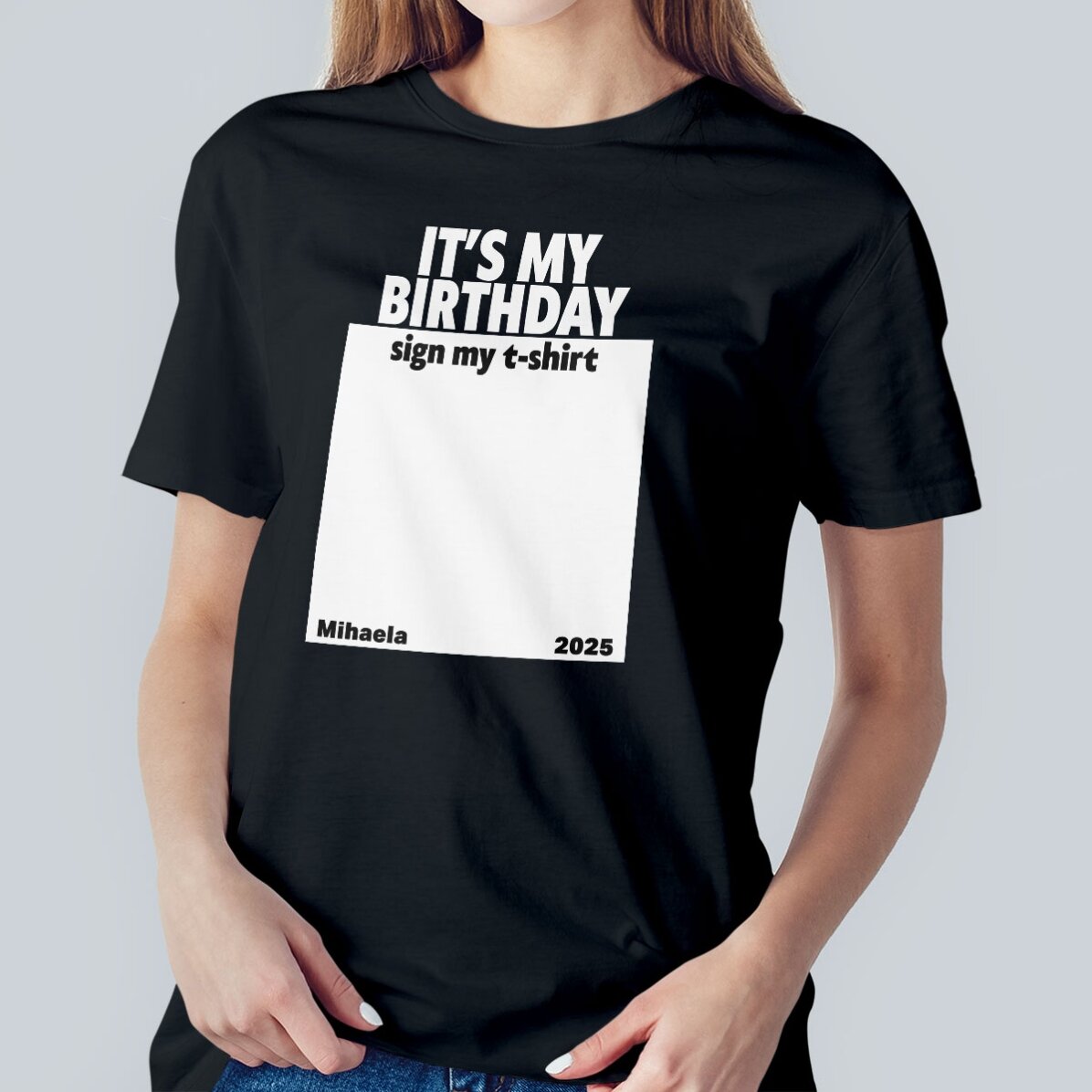 Katoenen T-shirt met eigen tekst - Sign my shirt