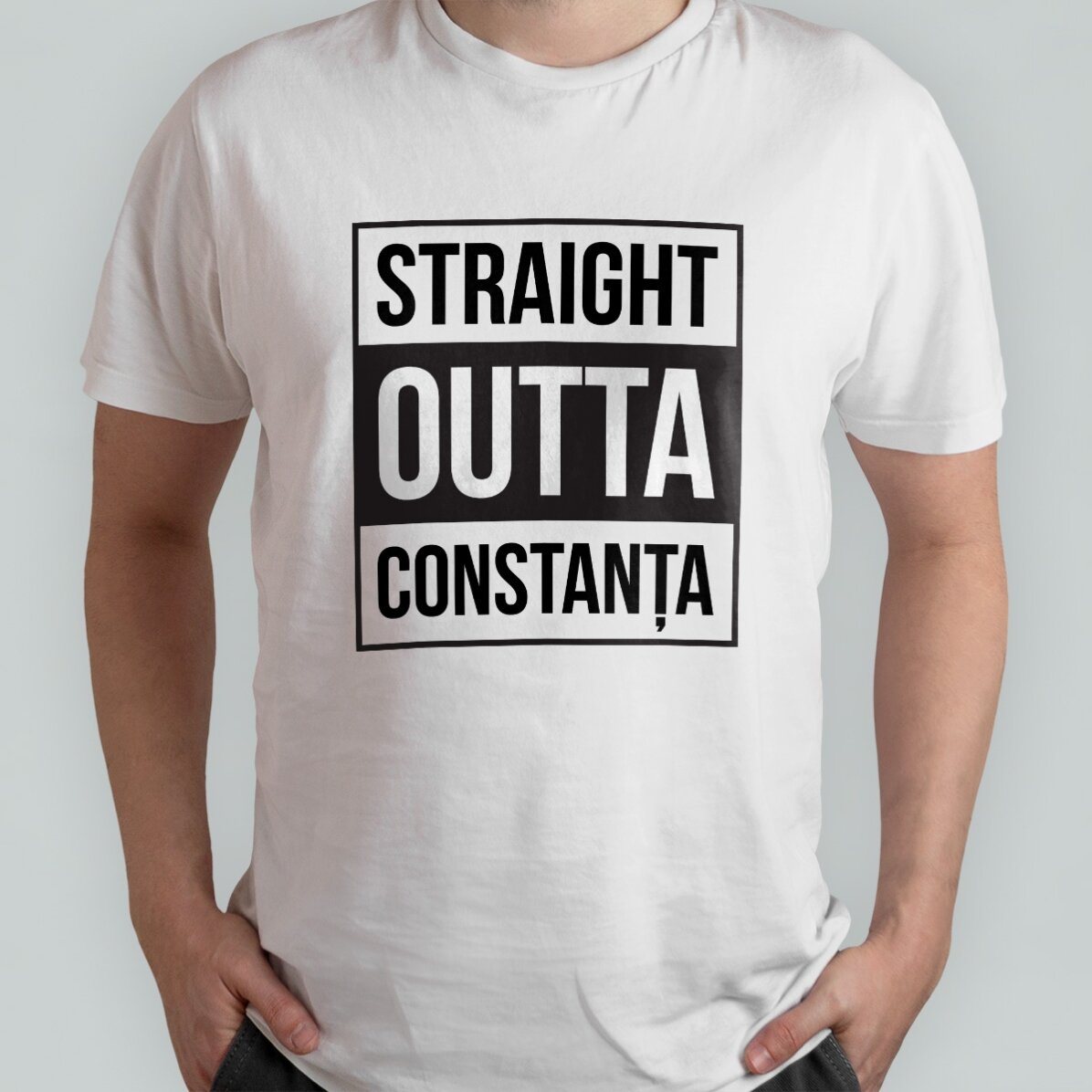 Katoenen T-shirt met gepersonaliseerde tekst - Straight outta