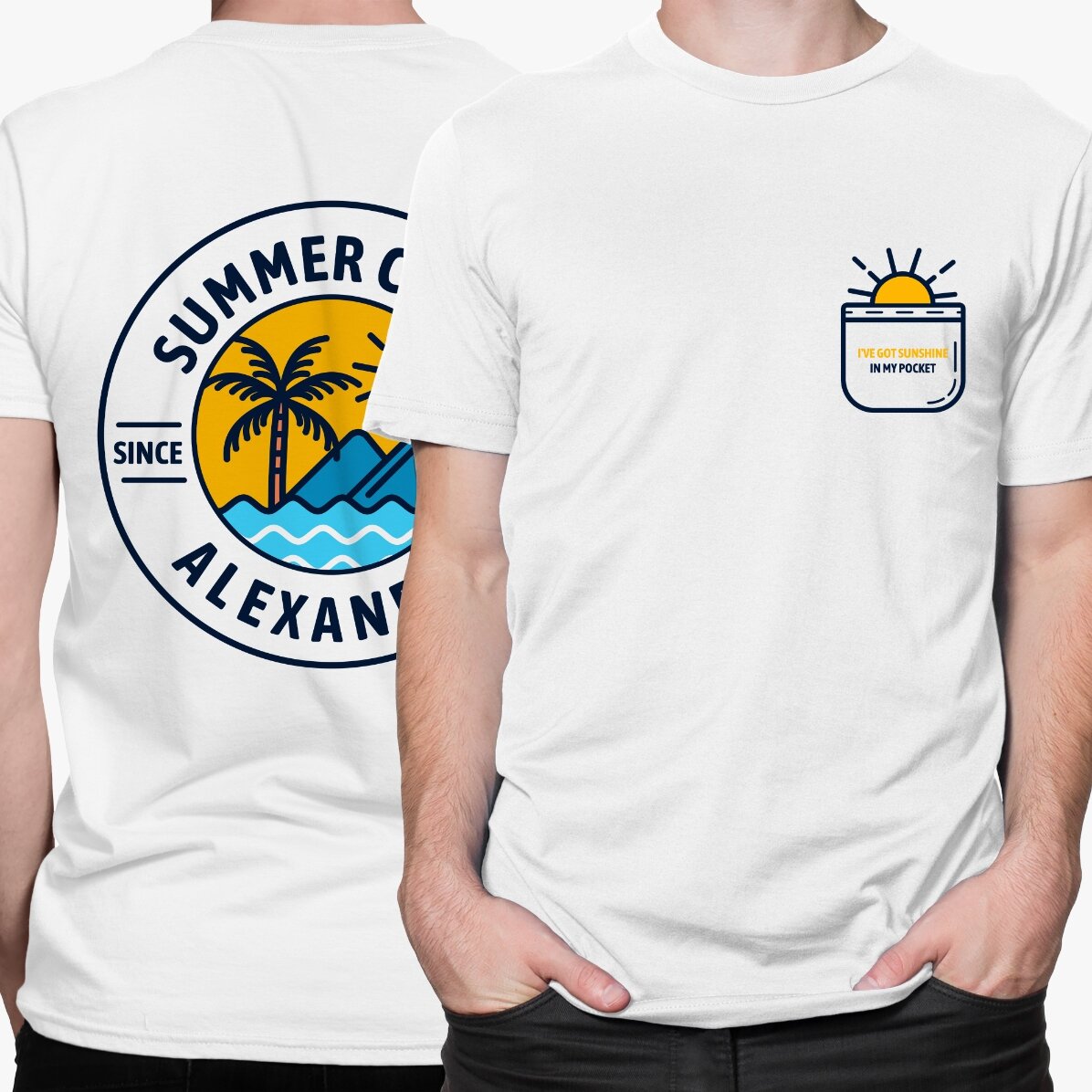 Katoenen T-shirt met gepersonaliseerde tekst - Summer child