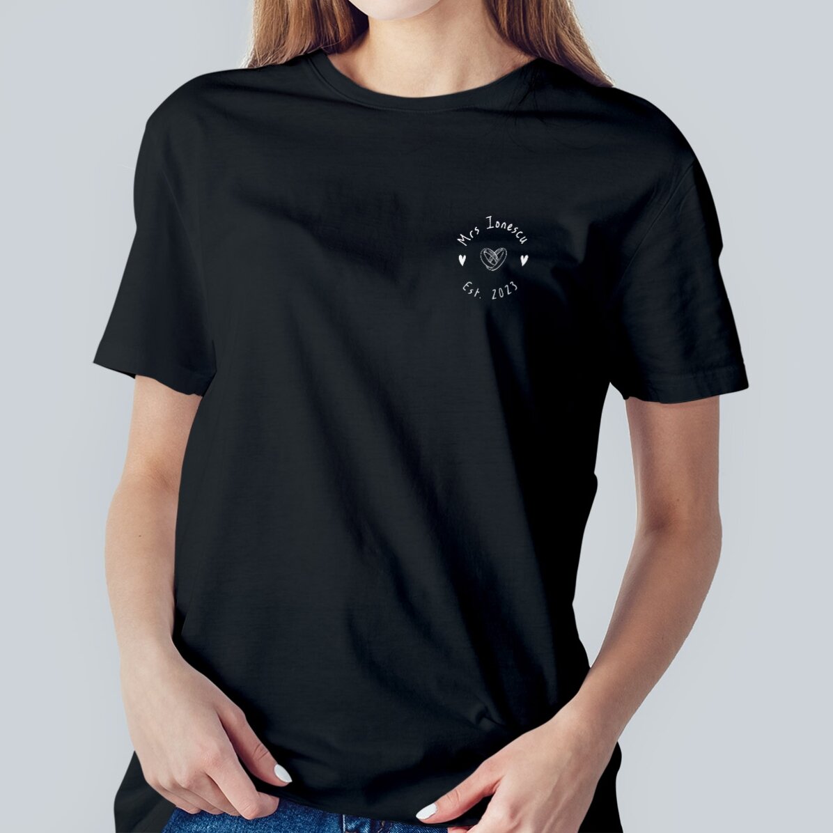 Katoenen T-shirt met gepersonaliseerde tekst - Trouwringen