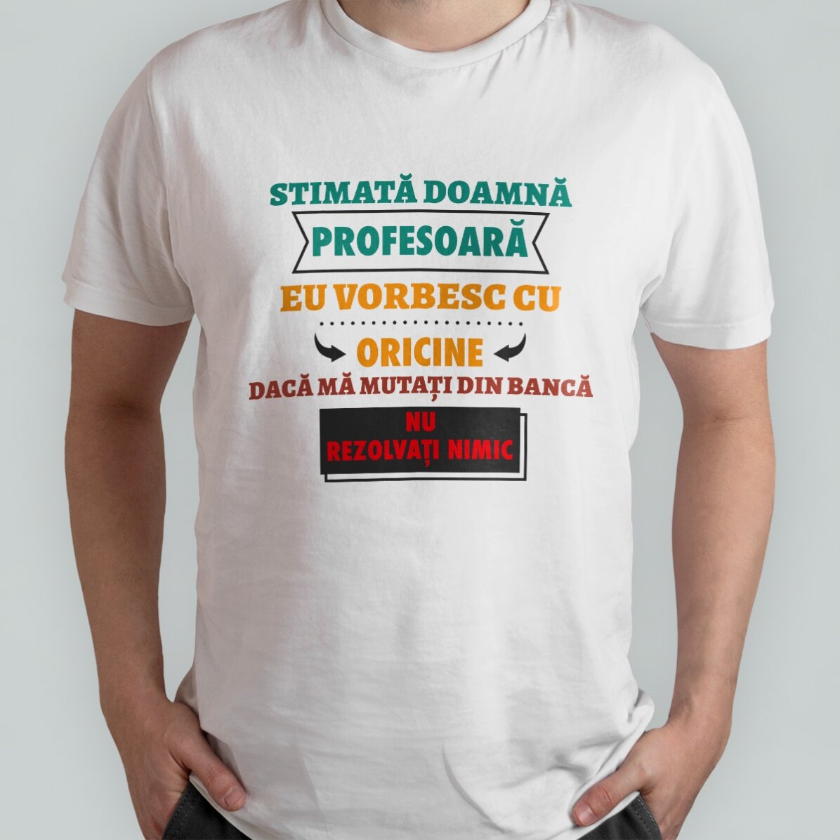 Katoenen T-shirt met gepersonaliseerde tekst - Ik praat met iedereen