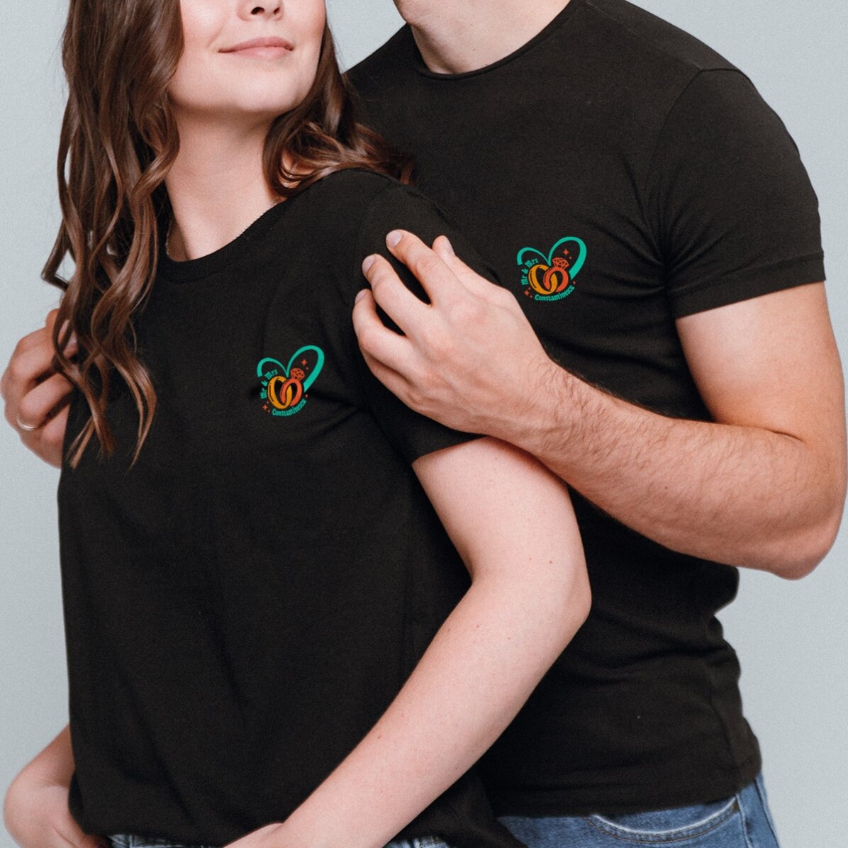 Katoenen T-shirt met gepersonaliseerde tekst - Trouwringen