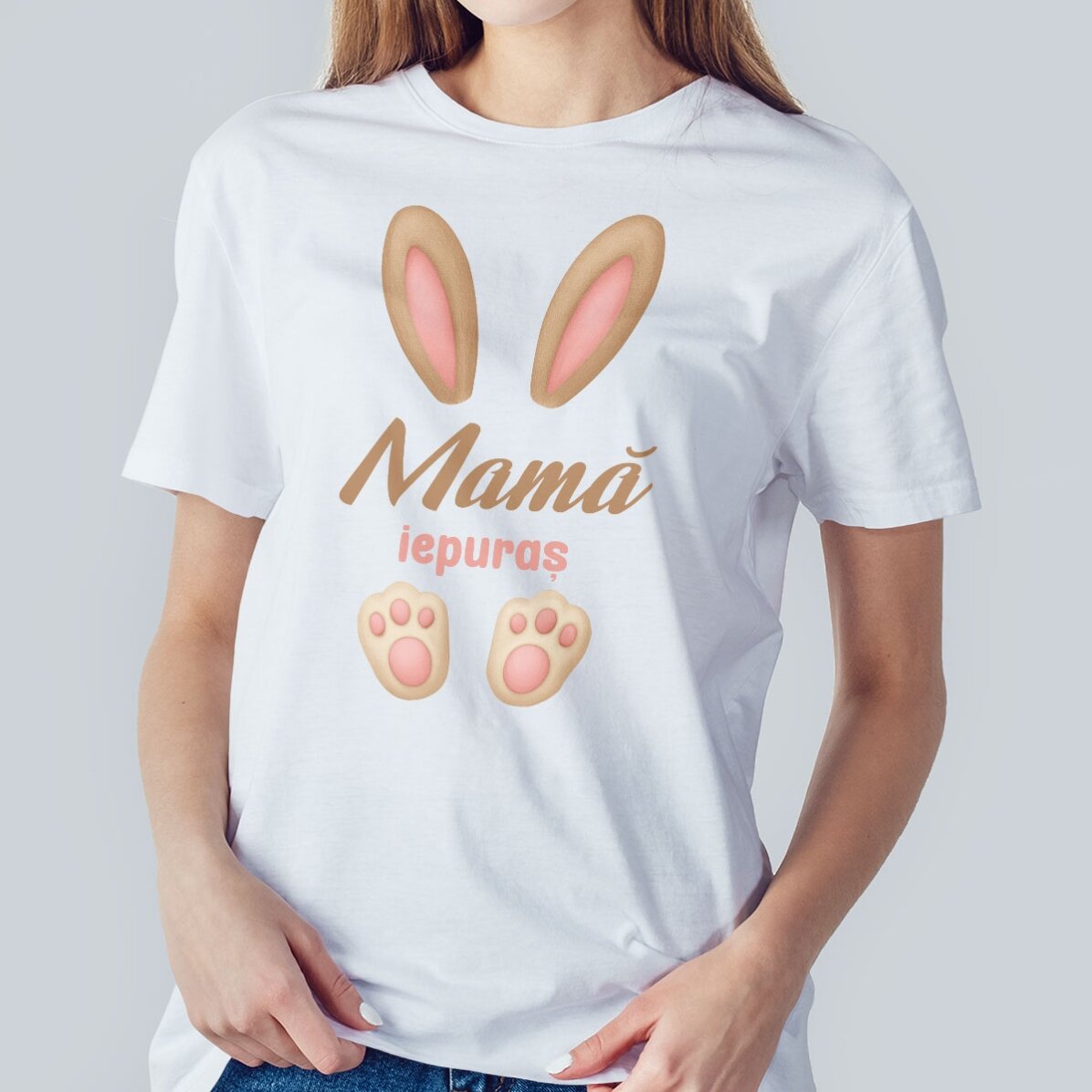 T-shirt en coton personnalisé pour Pâques - Oreilles de lapin