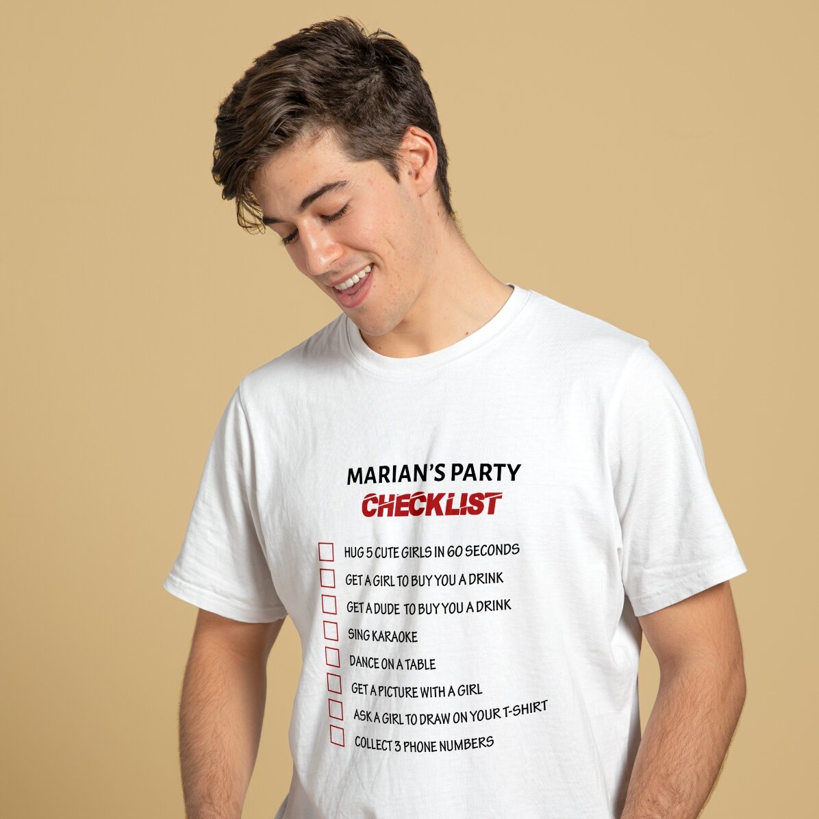 T-shirt met eigen tekst - Checklist