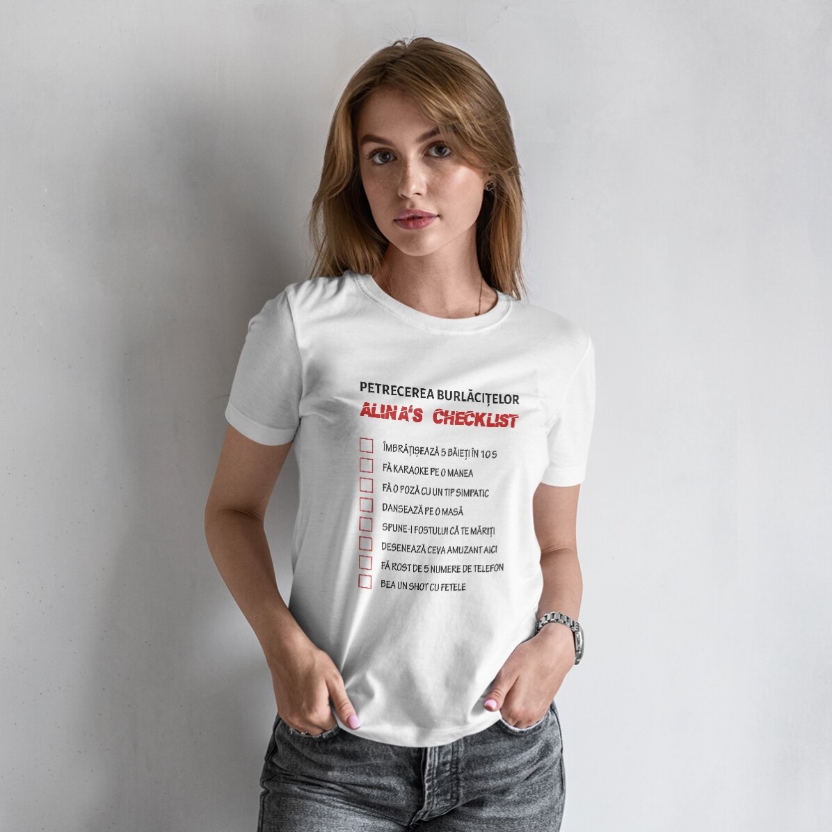 T-shirt met eigen tekst - Checklist