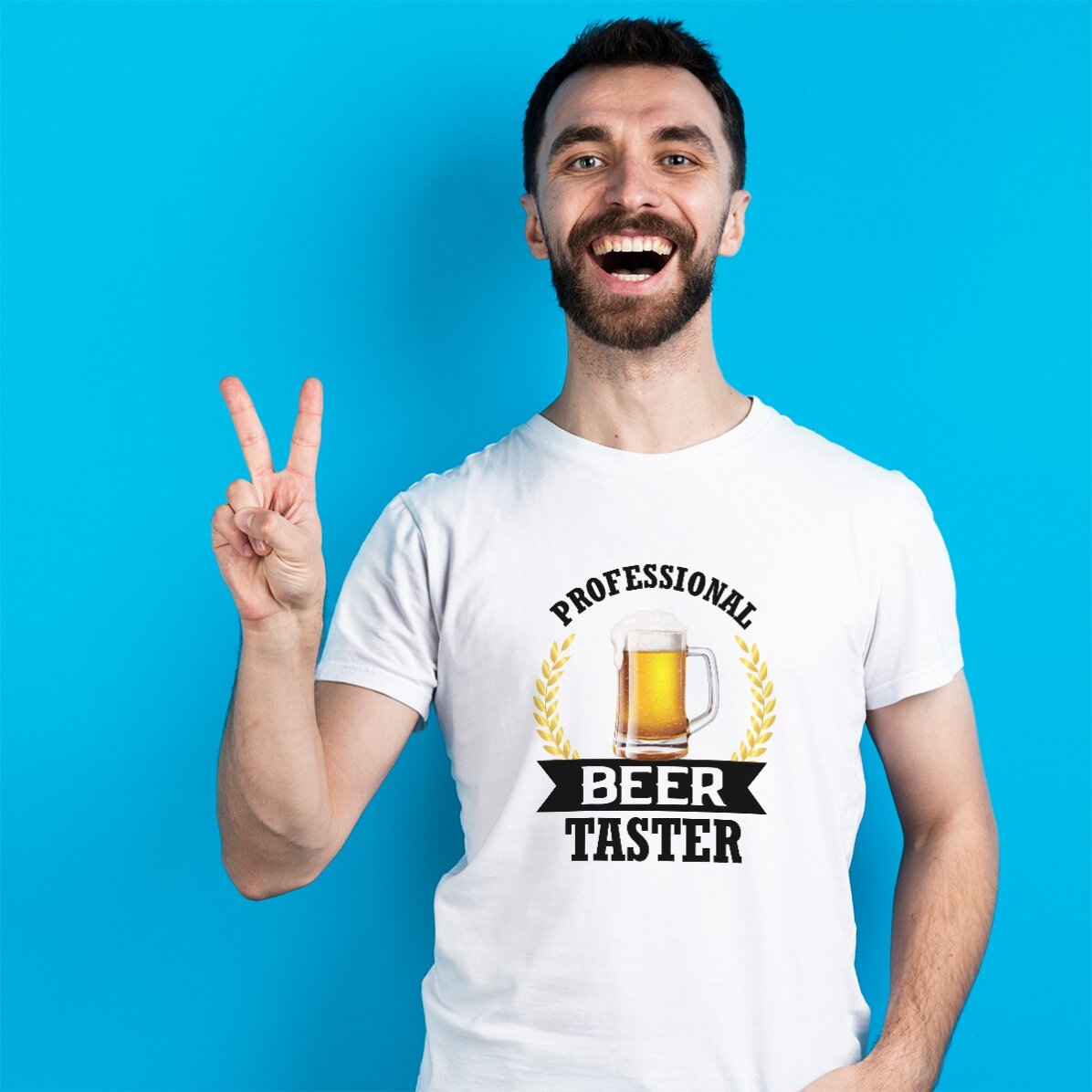Katoenen T-shirt met gepersonaliseerde tekst - Bierproever